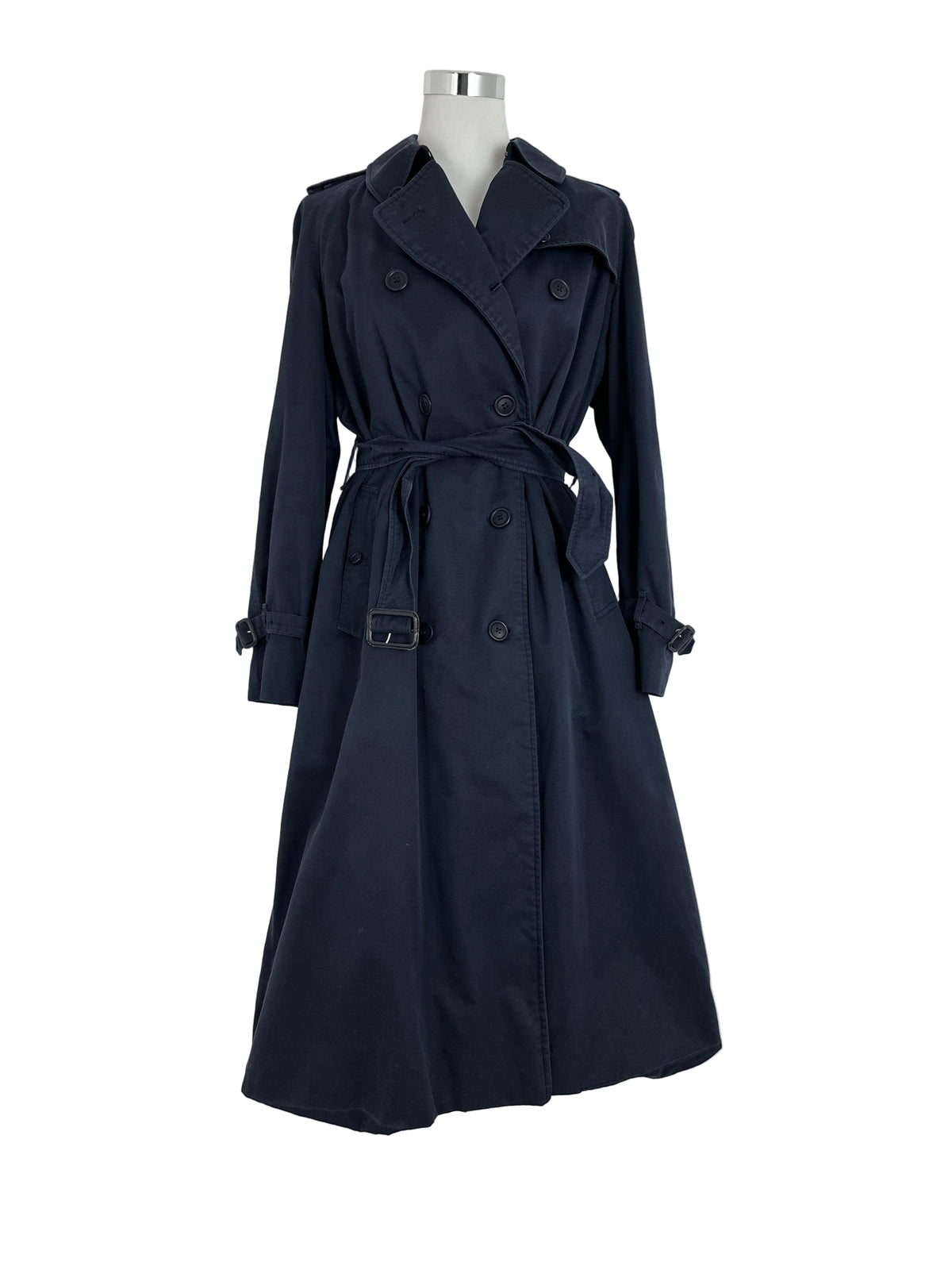 Vintage Burberry Trench Coat Navy Size 10 S With Lining