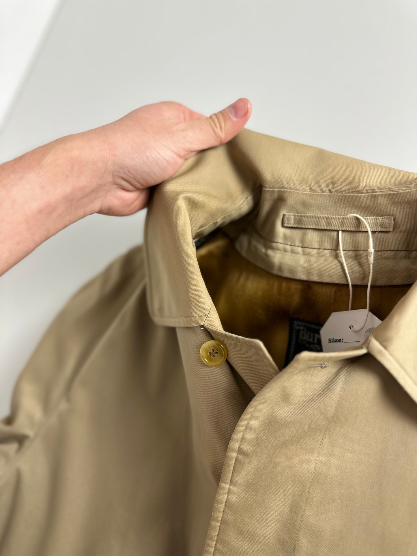Vintage Burberry Car Coat Beige Size 48 M With Lining
