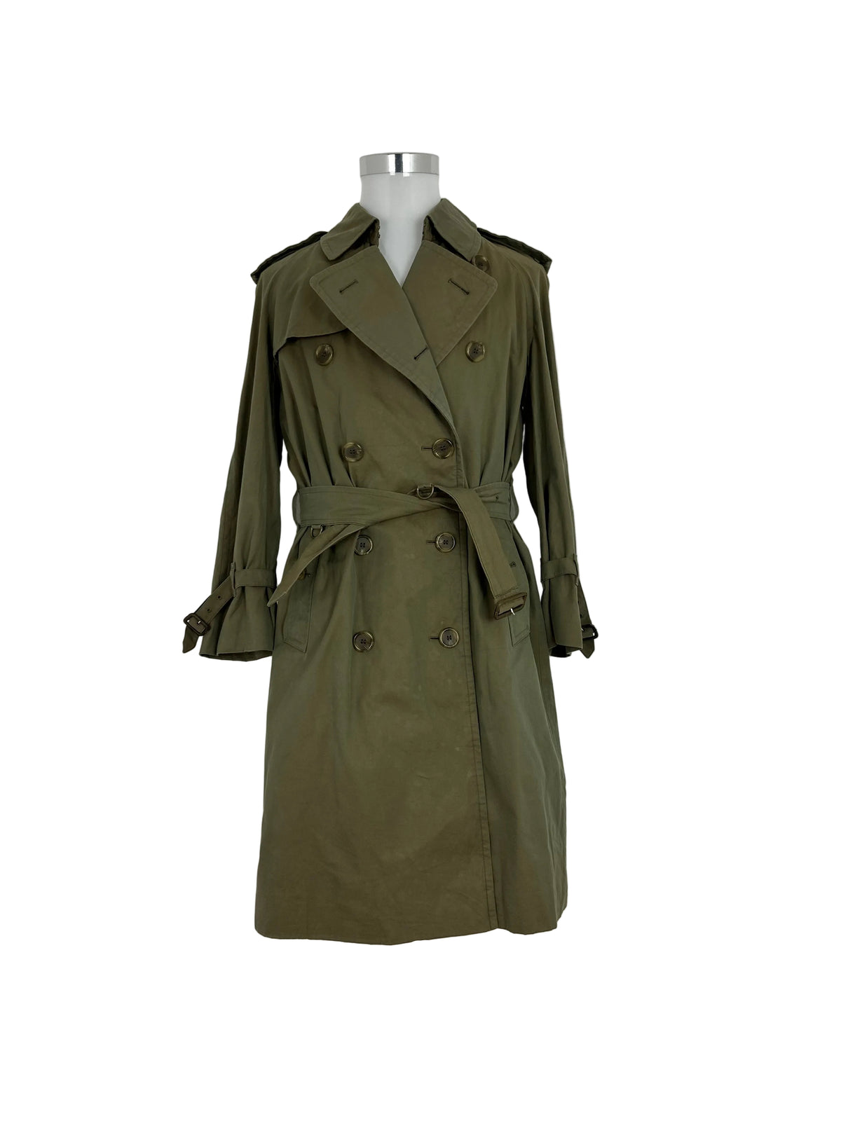 Vintage Burberry Trench Coat Khaki Size 46 S With Lining