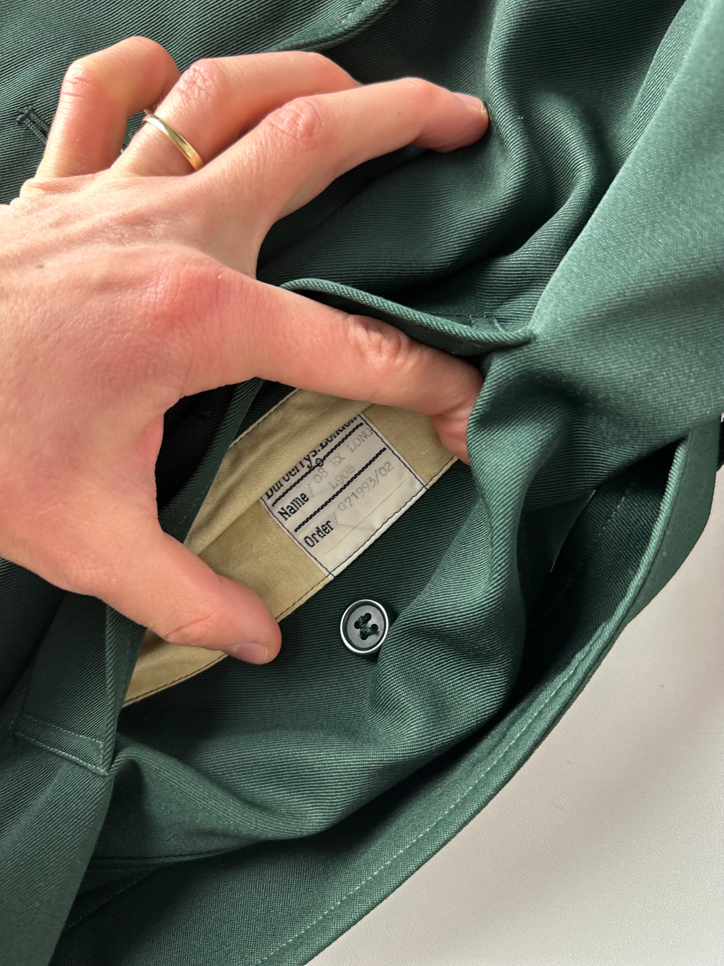 Vintage Burberry Trench Coat Green Size 10 S
