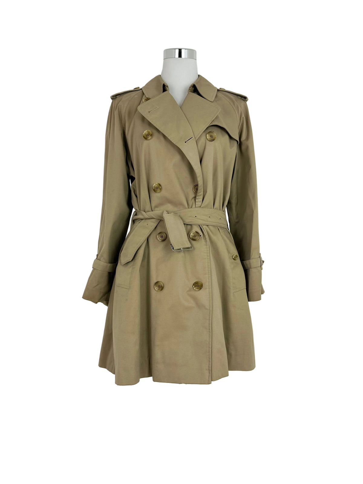 Vintage Burberry Trench Coat Beige Size 12 M