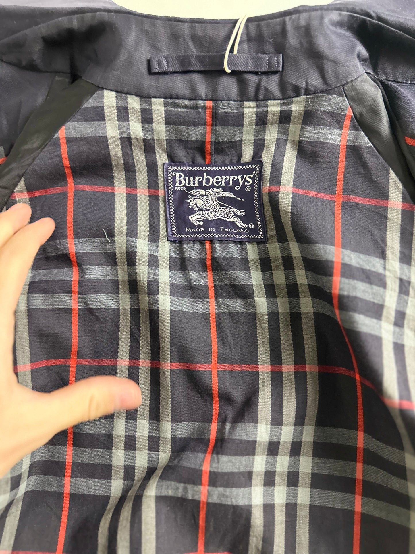 Vintage Burberry Car Coat Navy Size 48 M