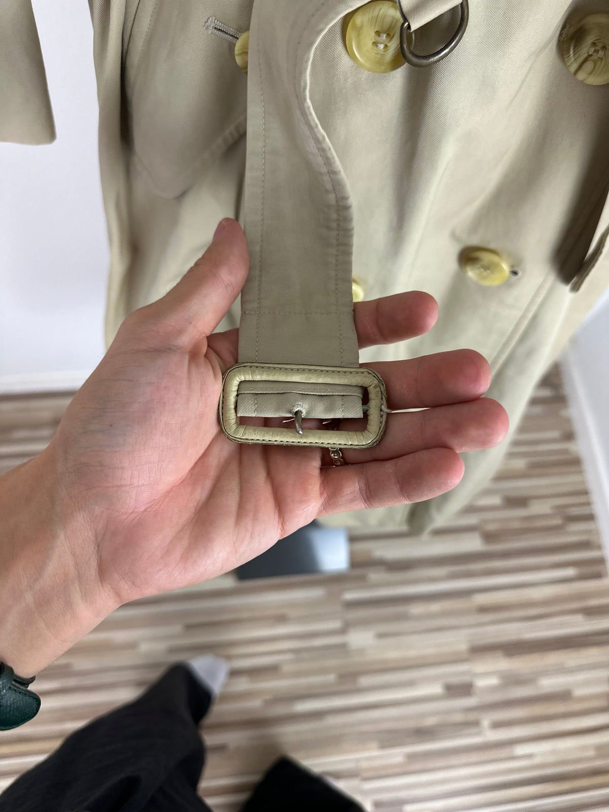 Vintage Burberry Trench Coat Creme Size 10 S