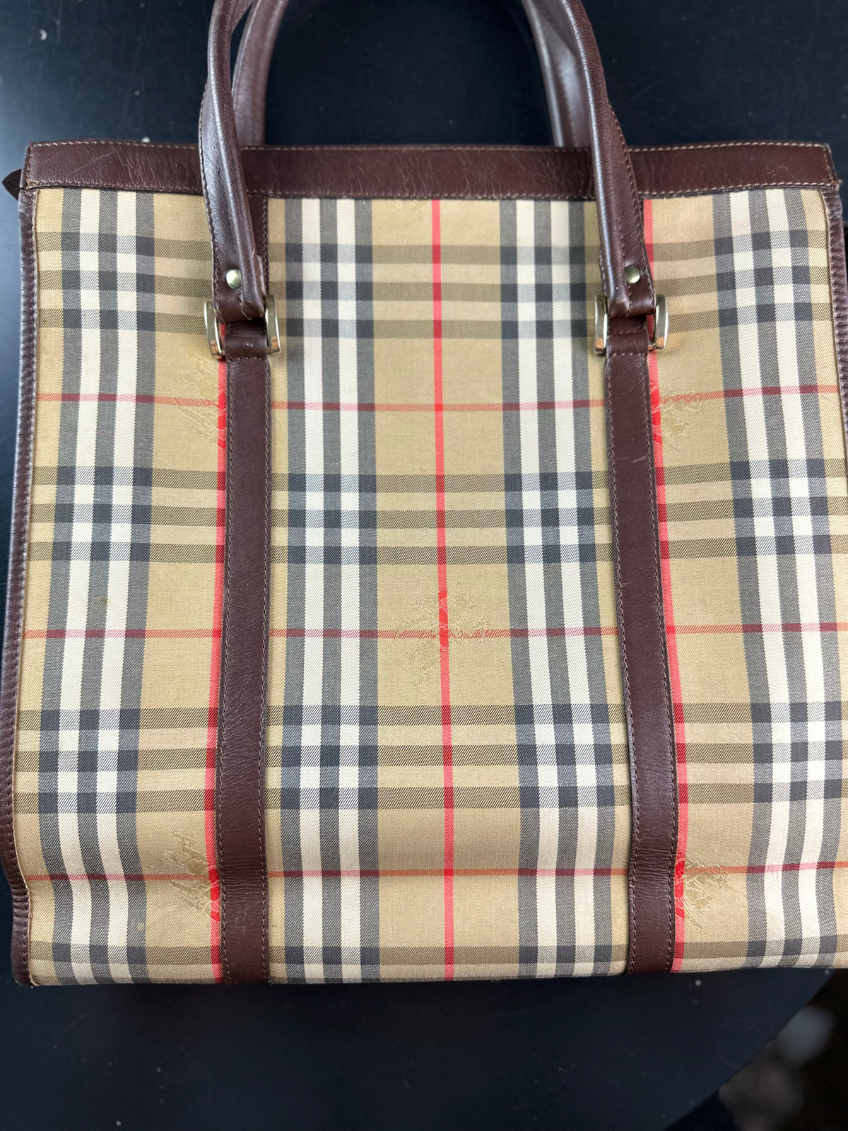 Vintage Burberry Haymarket Nova Check Tote Bag Shopper