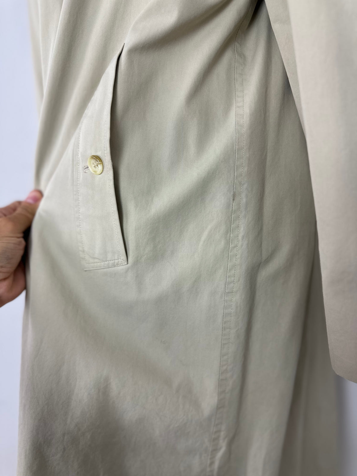 Vintage Burberry Car Coat Creme Size 58 XXL