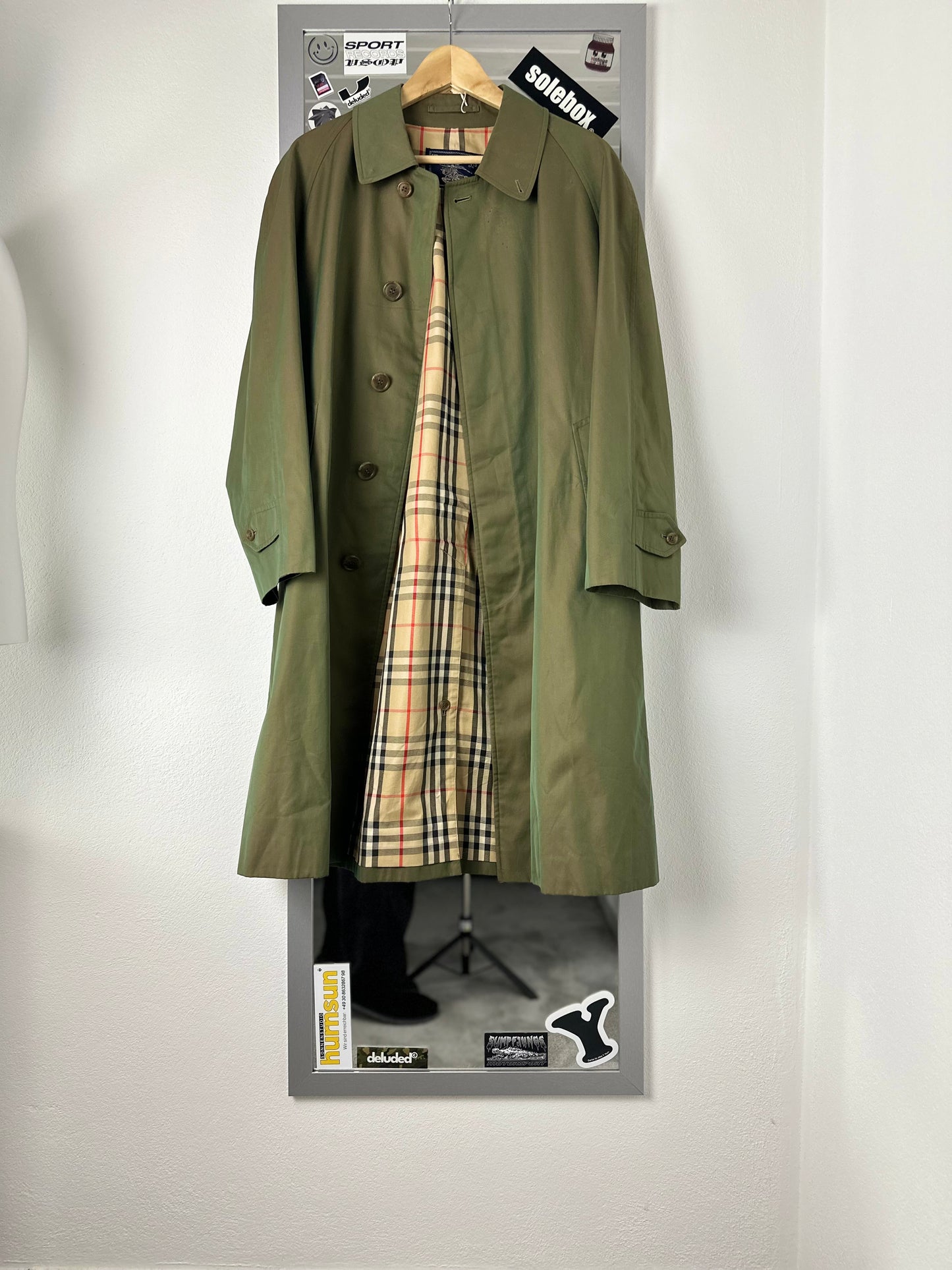 Vintage Burberry Car Coat Khaki Size 48 M