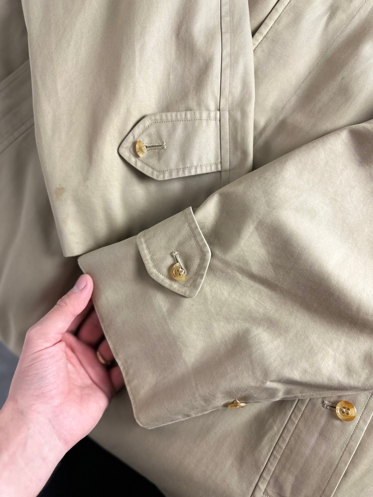 Vintage Burberry Car Coat Beige Size 52 L With Lining
