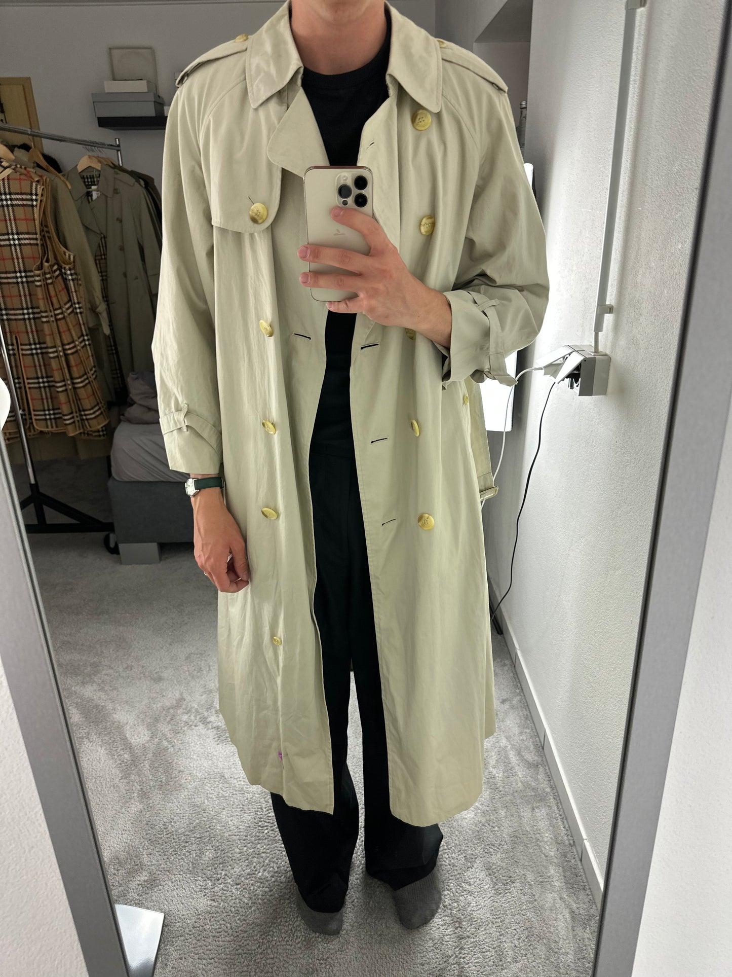 Vintage Burberry Trench Coat Size 14 L With Lining