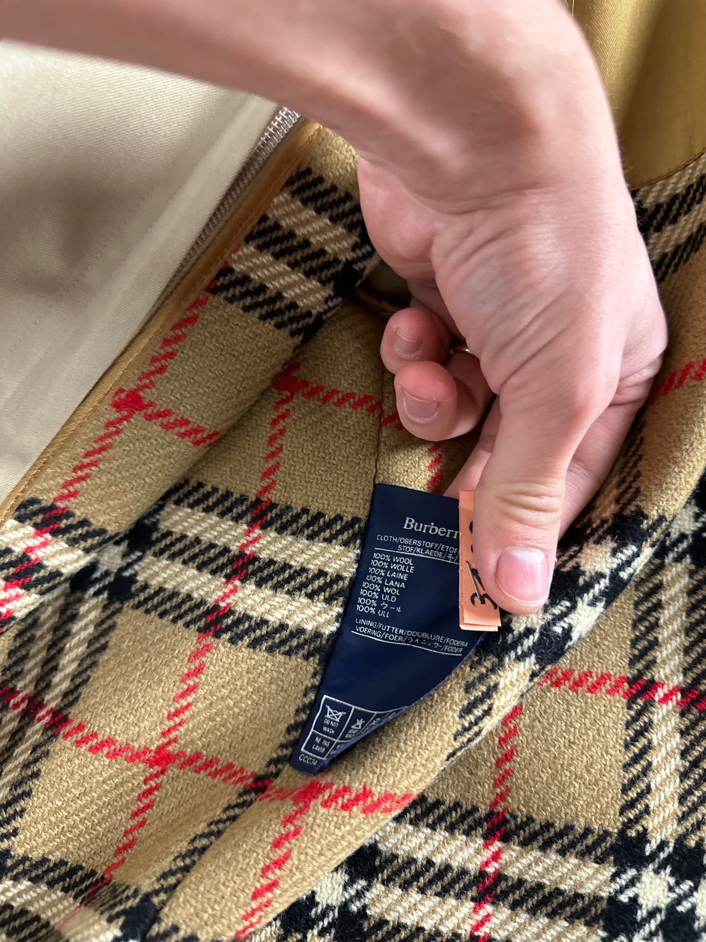 Vintage Burberry Car Coat Beige Size 48 M With Lining