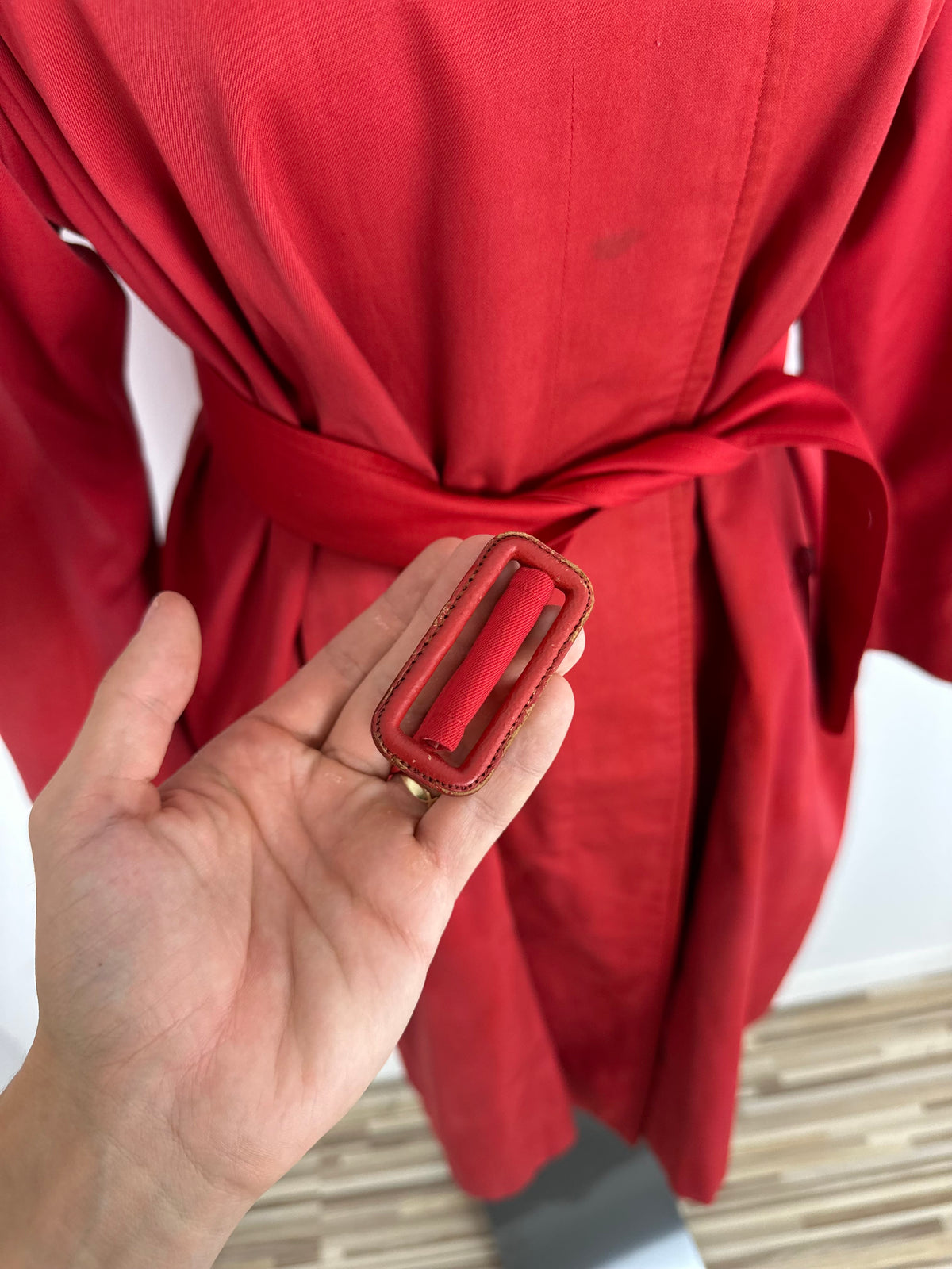 Vintage Burberry Trench Coat Red Size 14 L