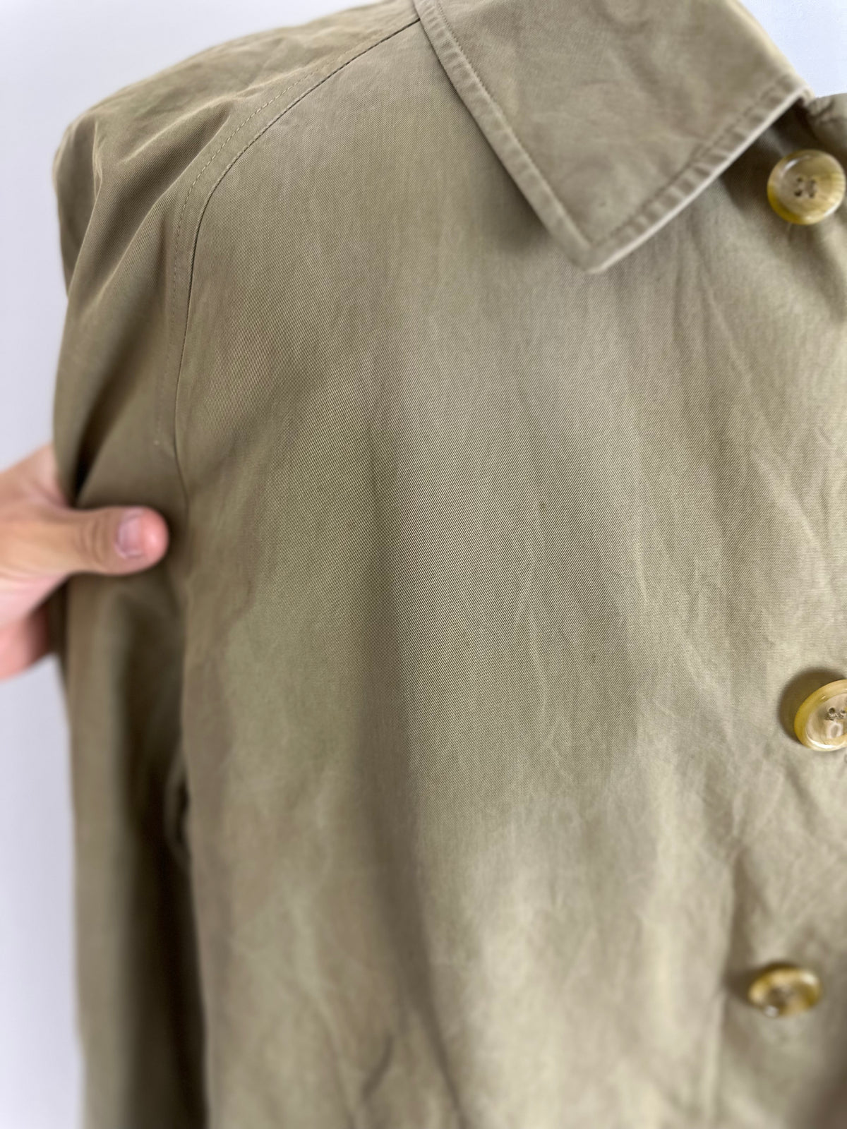 Vintage Burberry Car Coat Oliv Size 54 XL With Lining