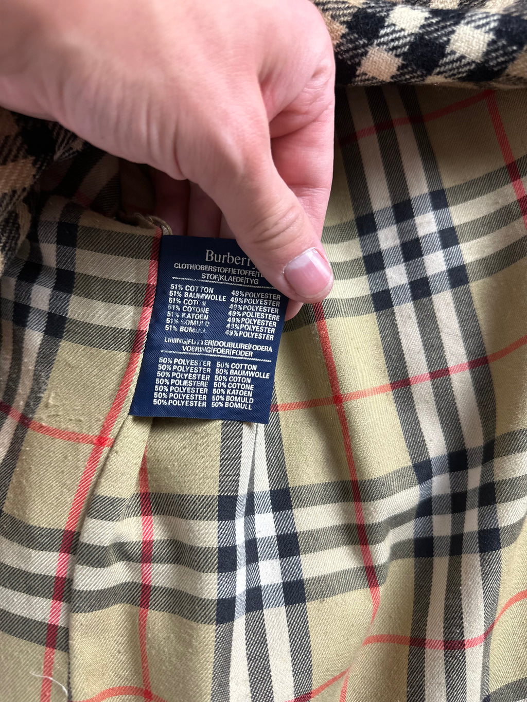 Burberrys Trenchcoat (12/M) including Inlet