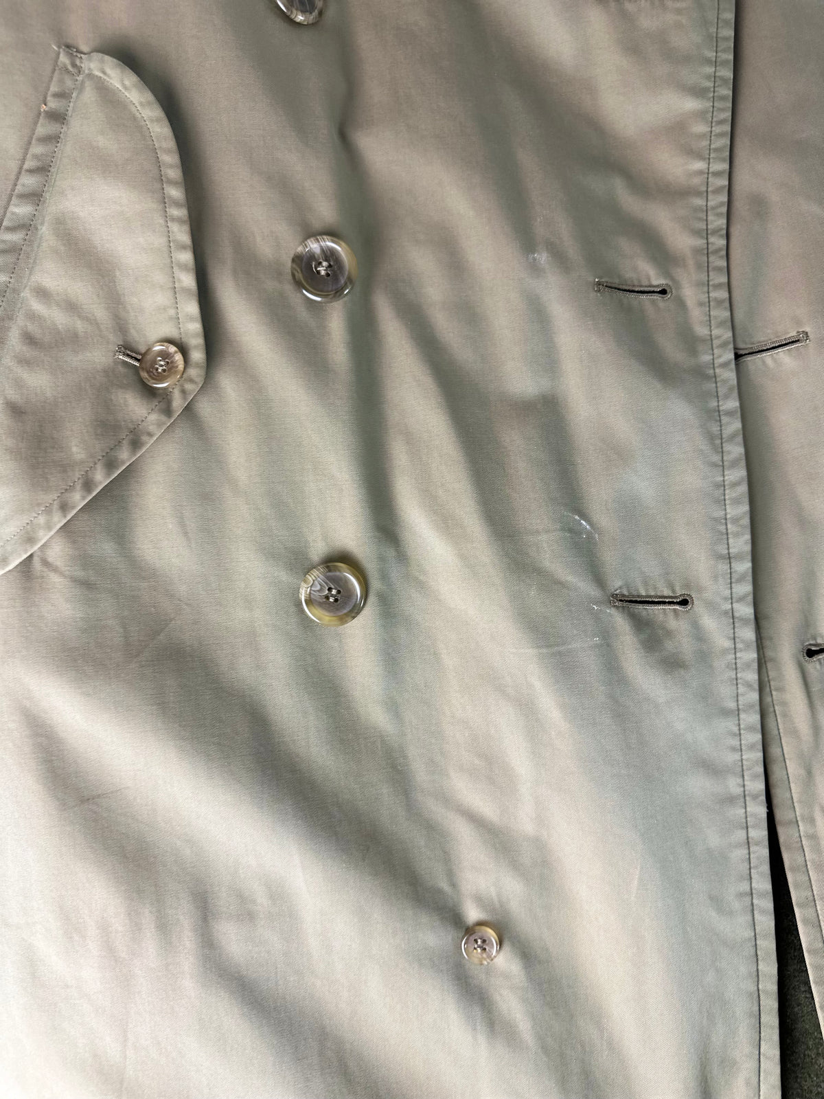 Vintage Burberry Trench Coat Khaki Size 48 M With Lining