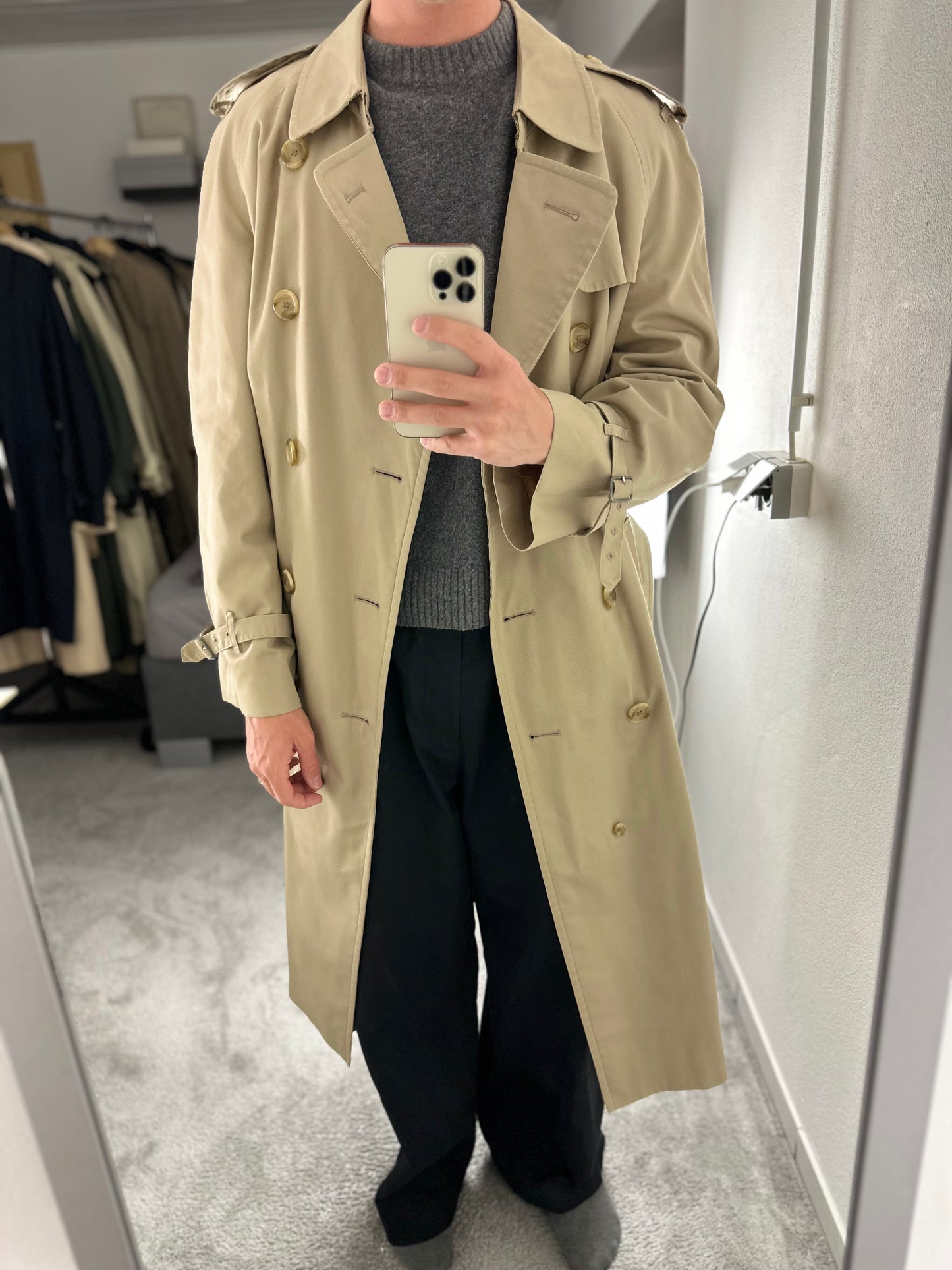 Vintage Burberry Trench Coat Size 54 XL