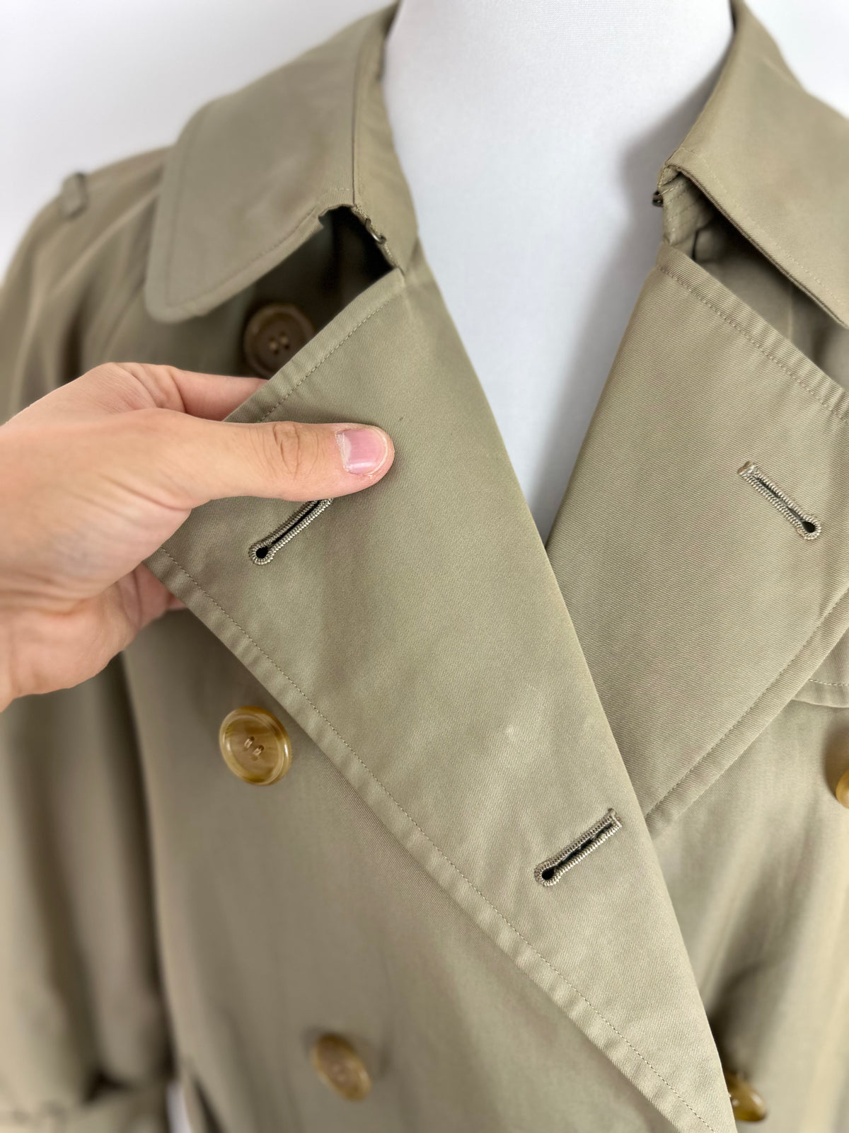 Vintage Burberry Trench Coat Beige Size 12 M With Lining