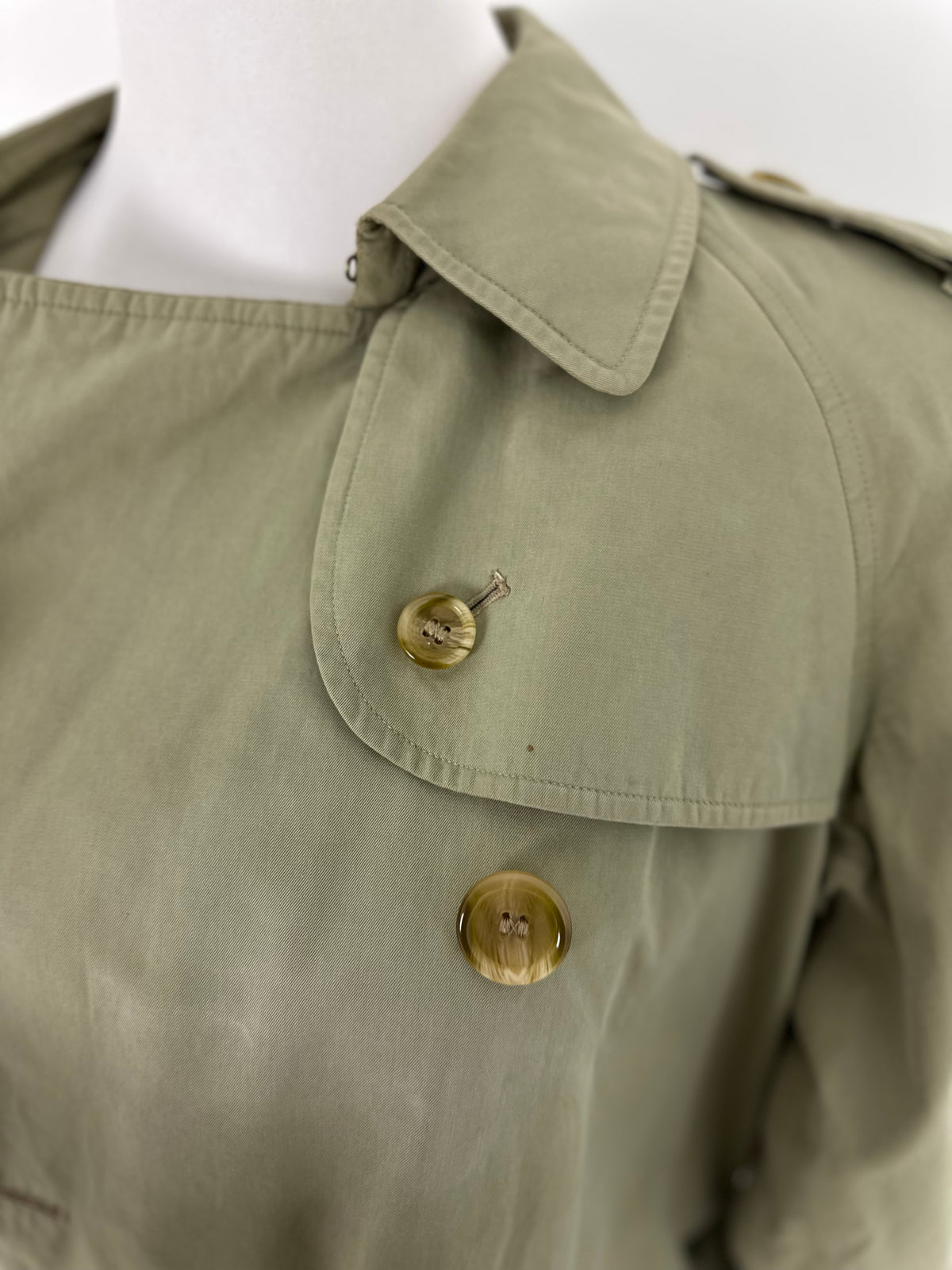 Vintage Burberry Trench Coat Oliv Size 10 S