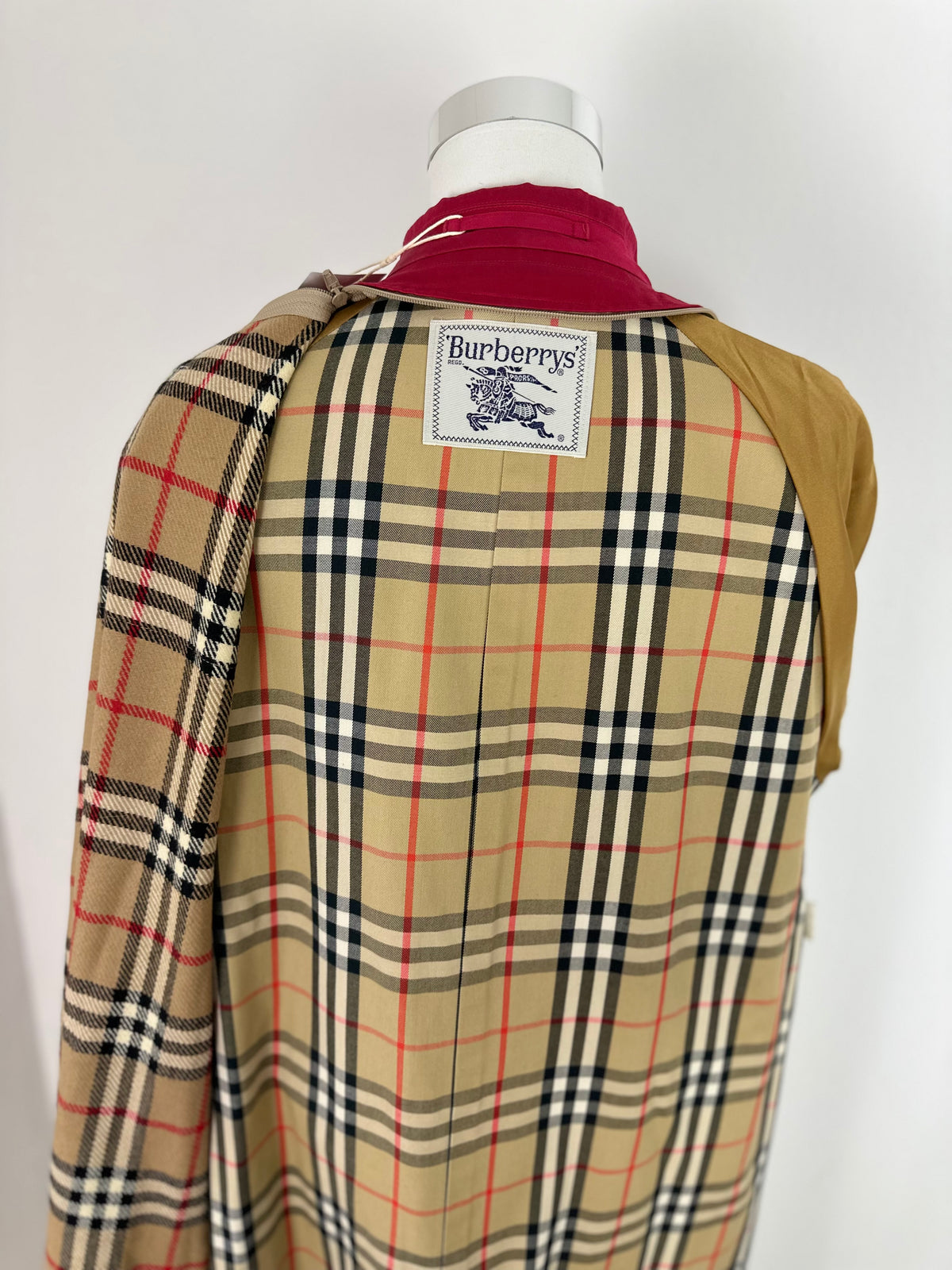 Vintage Burberry Trench Coat Red Size 14 L With Lining