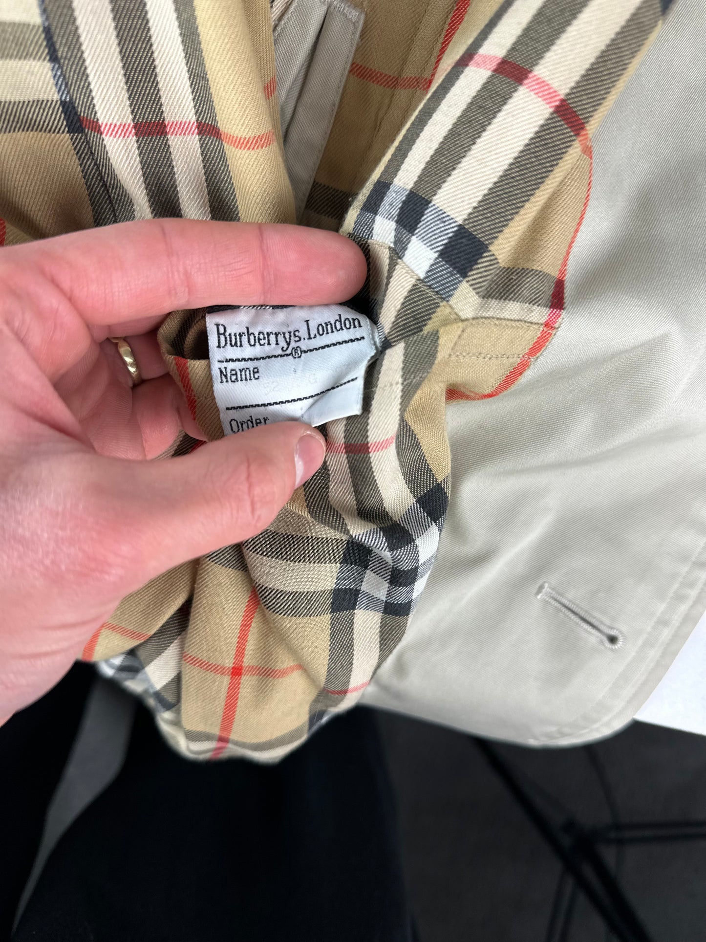 Vintage Burberry Car Coat Creme Size 52 L