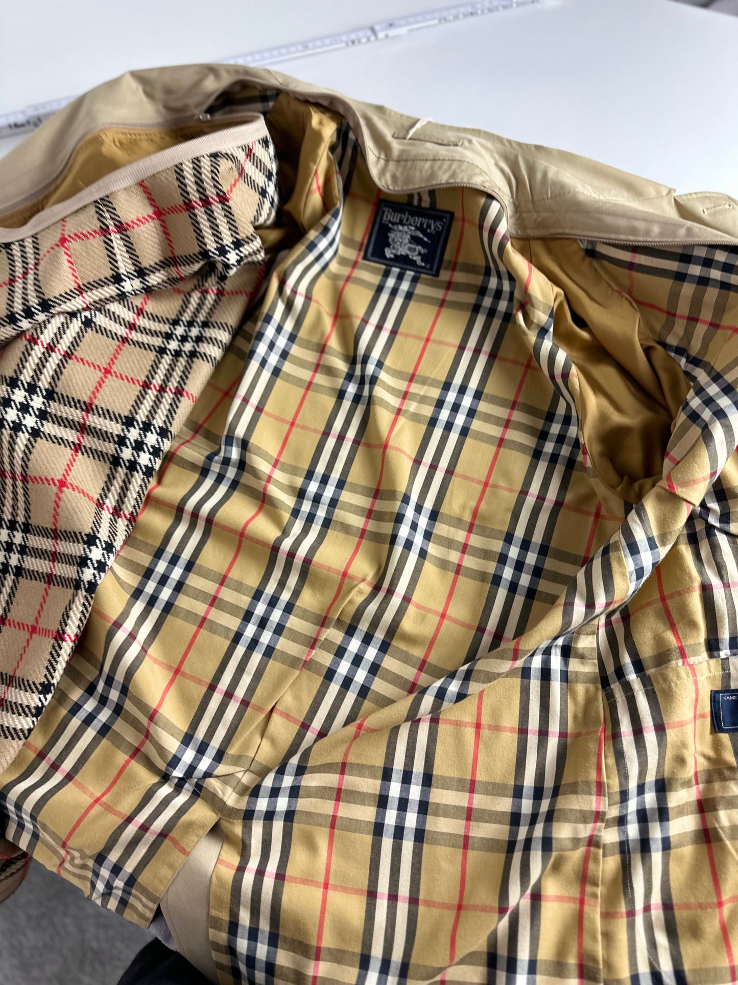 Vintage Burberry Car Coat Beige Size 52 L With Lining