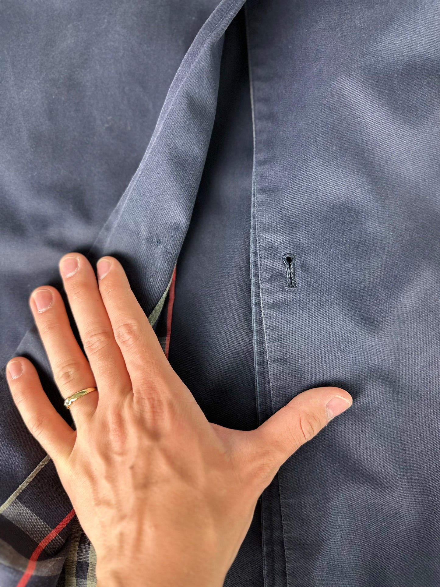 Vintage Burberry Car Coat Navy Size 54 XL