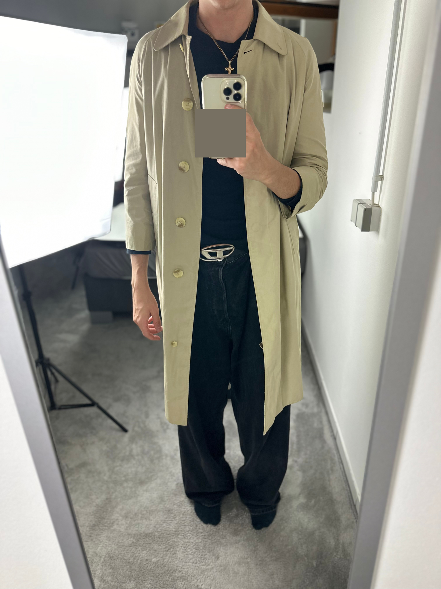 Vintage Burberry Car Coat Creme Size 10 S