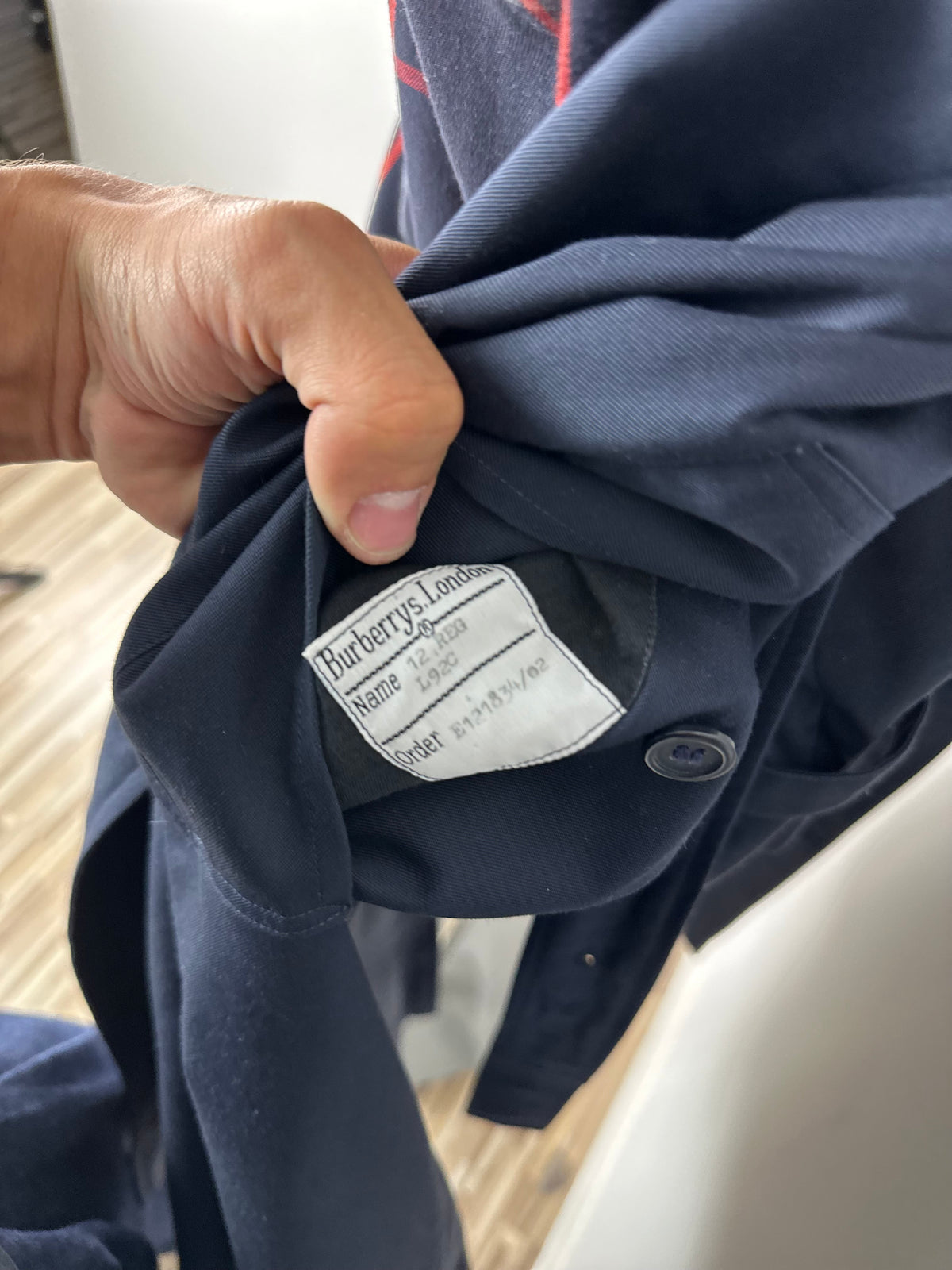 Vintage Burberry Trench Coat Navy Size 12 M With Lining