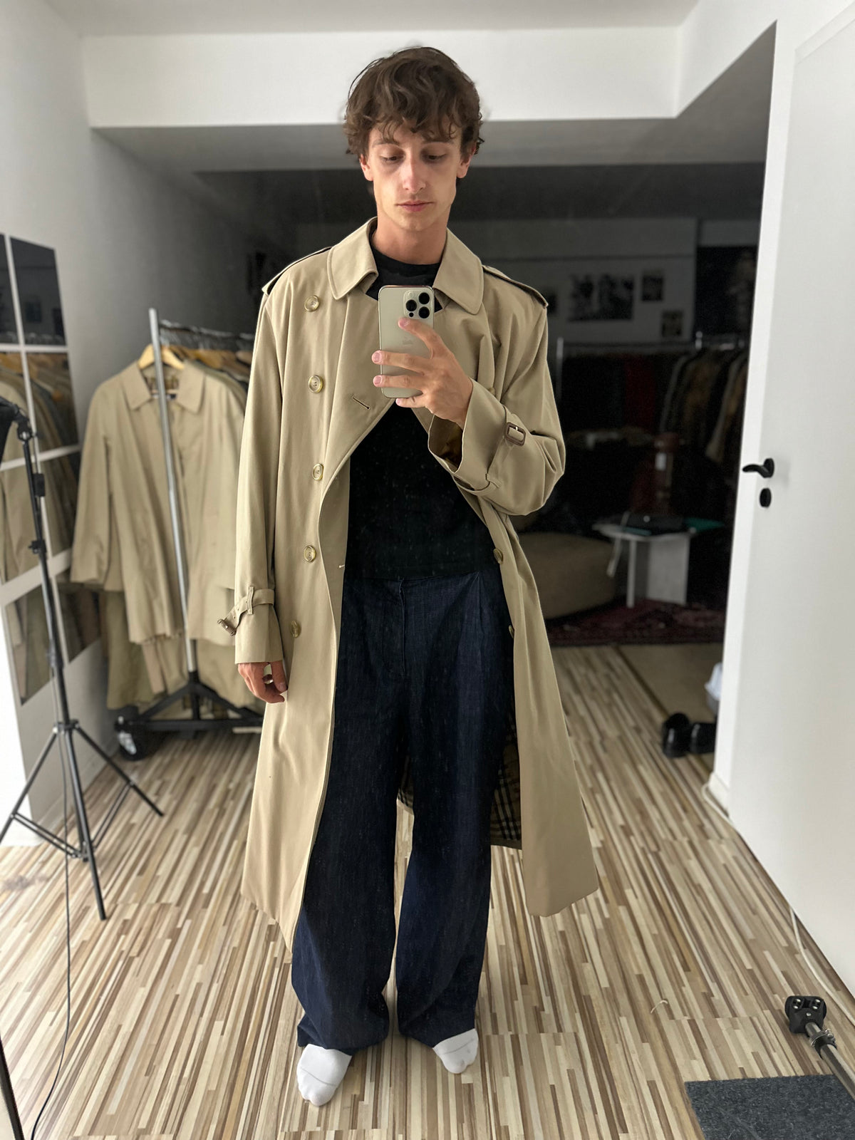Vintage Burberry Trench Coat Beige Size 58 XXL