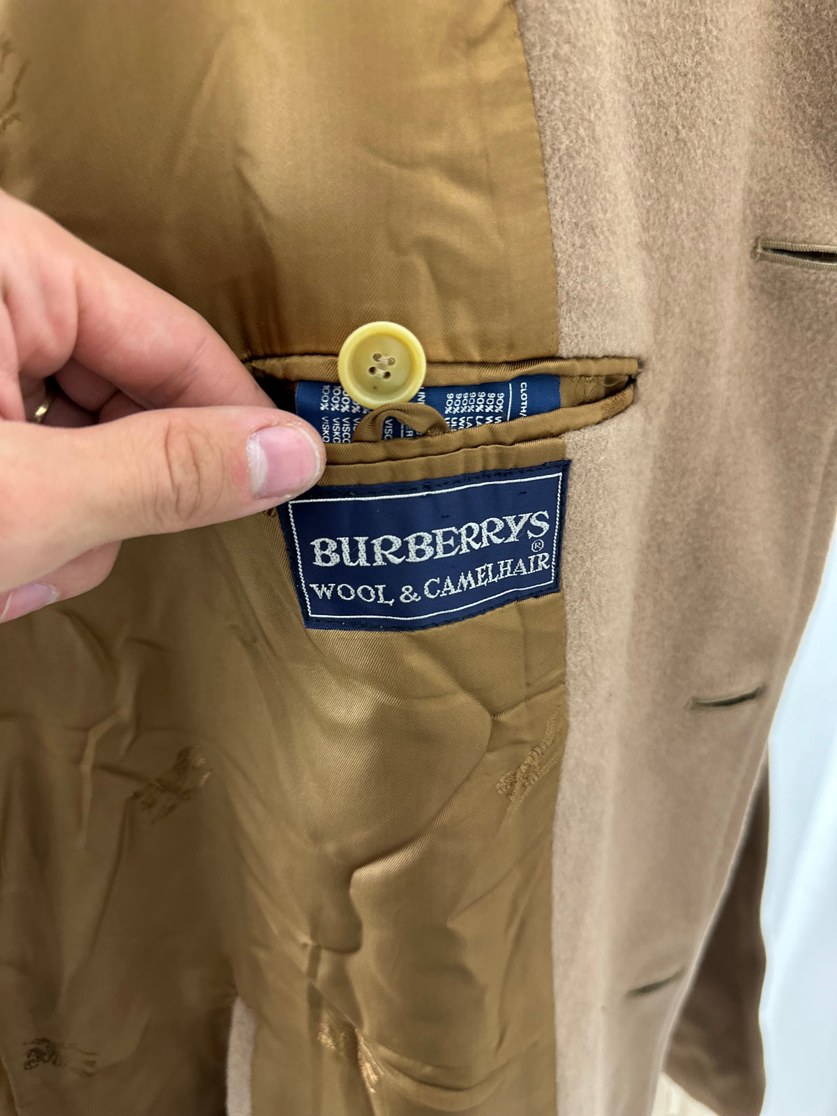 Vintage Burberry Wool Coat Beige Size 56 XL