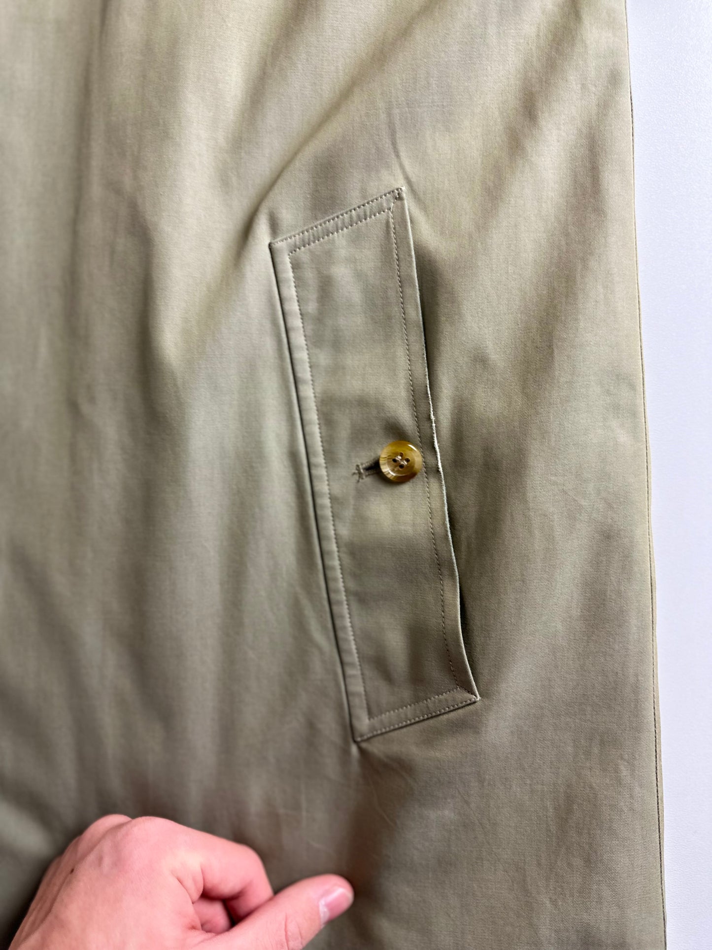 Vintage Burberry Car Coat Oliv Size 46 S With Lining