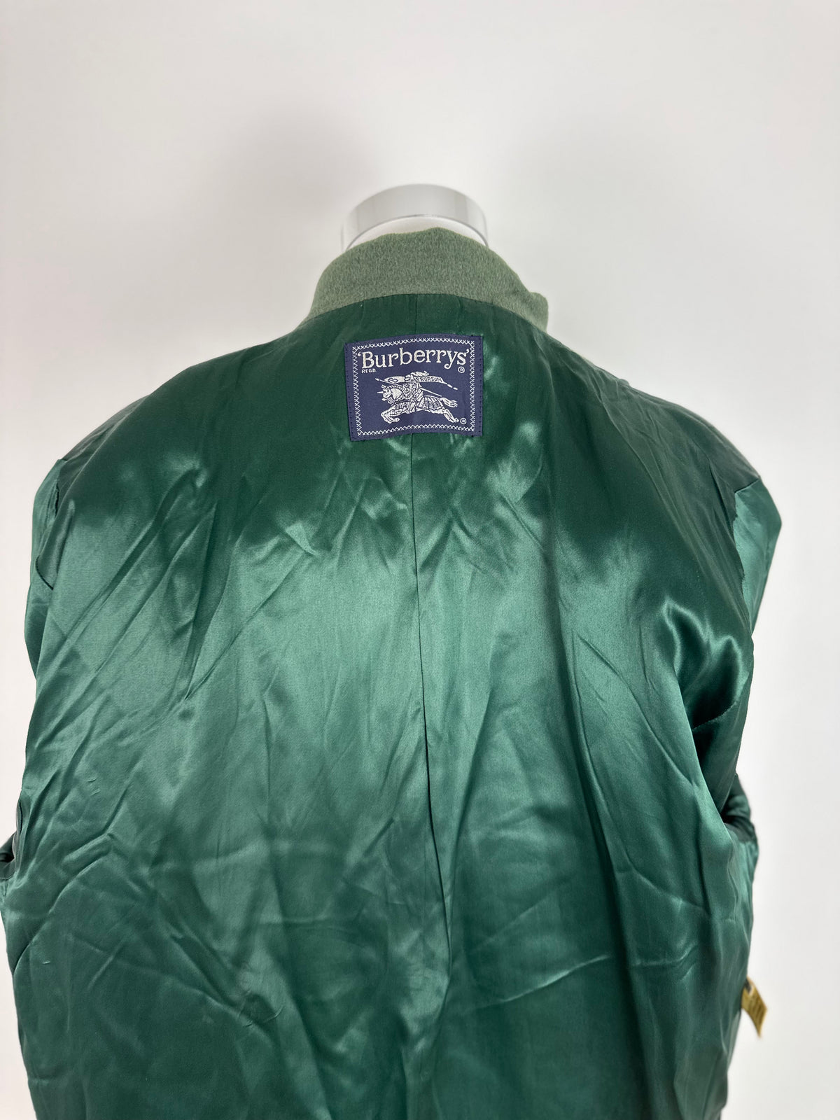 Vintage Burberry Wool Coat Green Size 16 XL