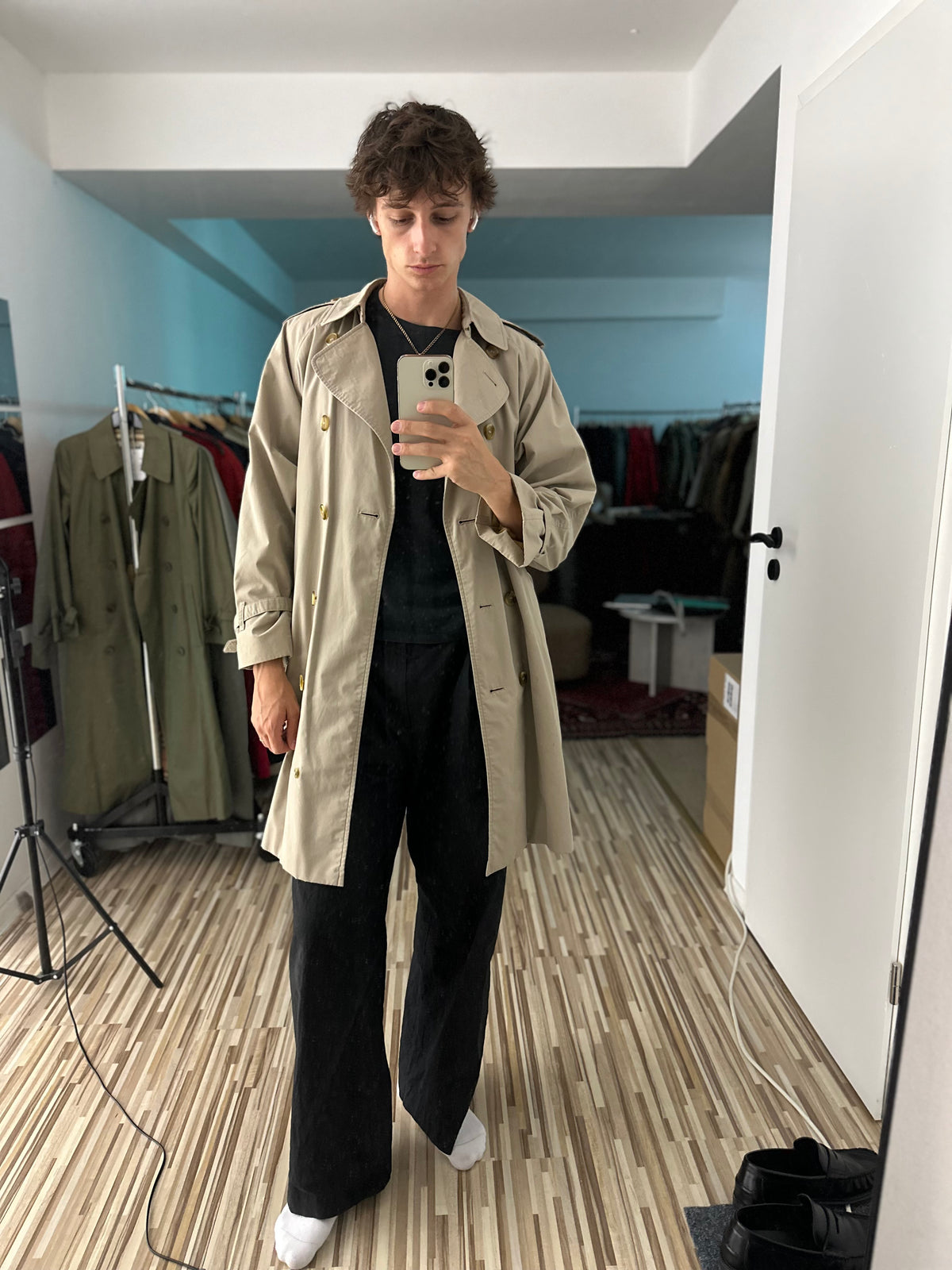 Vintage Burberry Trench Coat Beige Size 16 XL