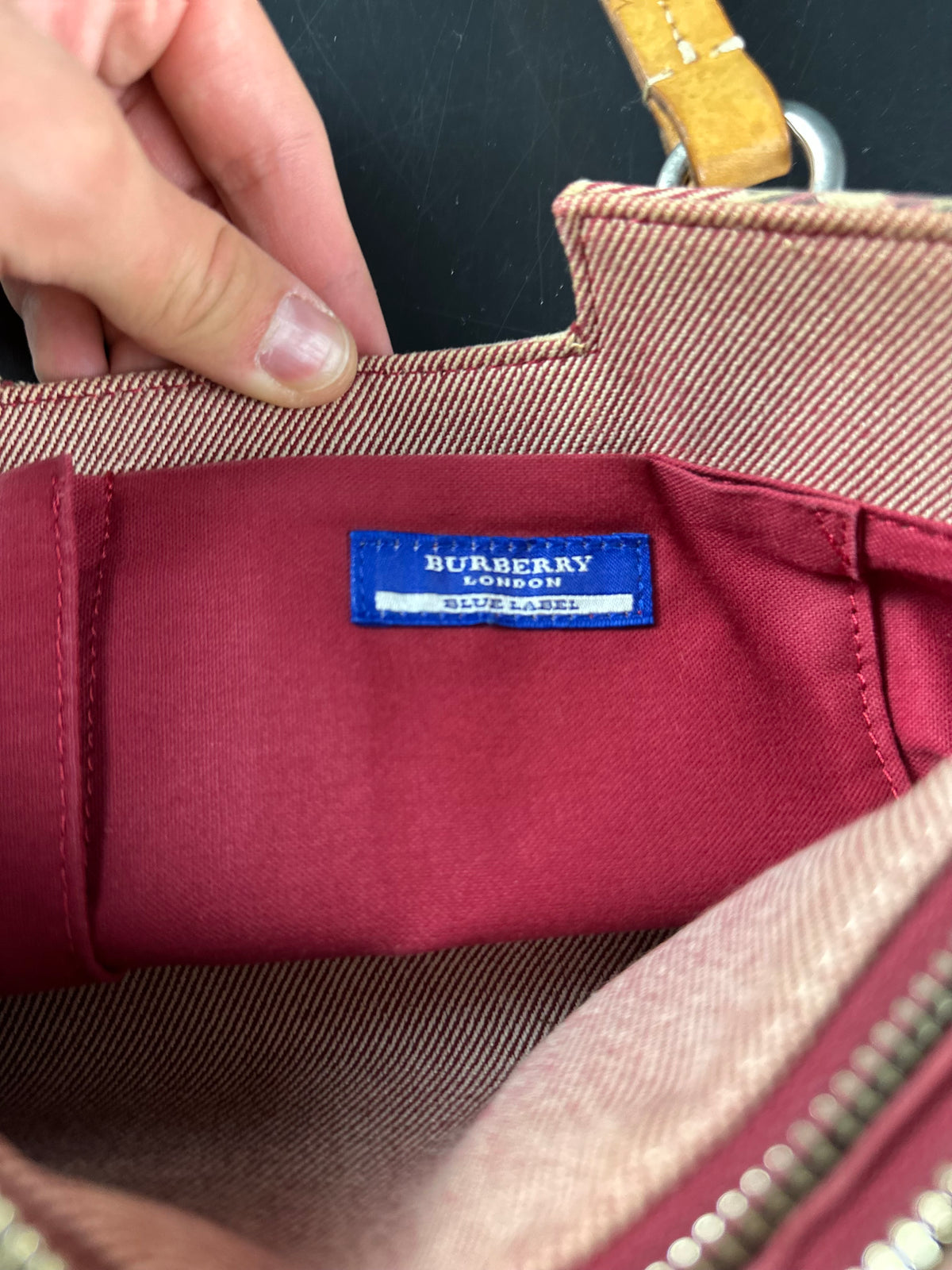 Vintage Burberry Plaid Nova Check Tote Bag