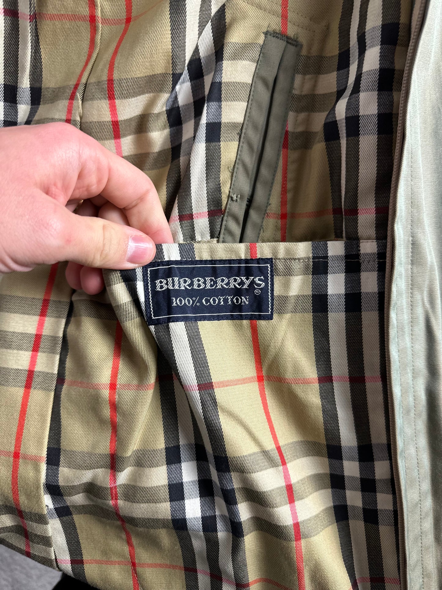 Vintage Burberry Car Coat Khaki Size 46 S With Lining