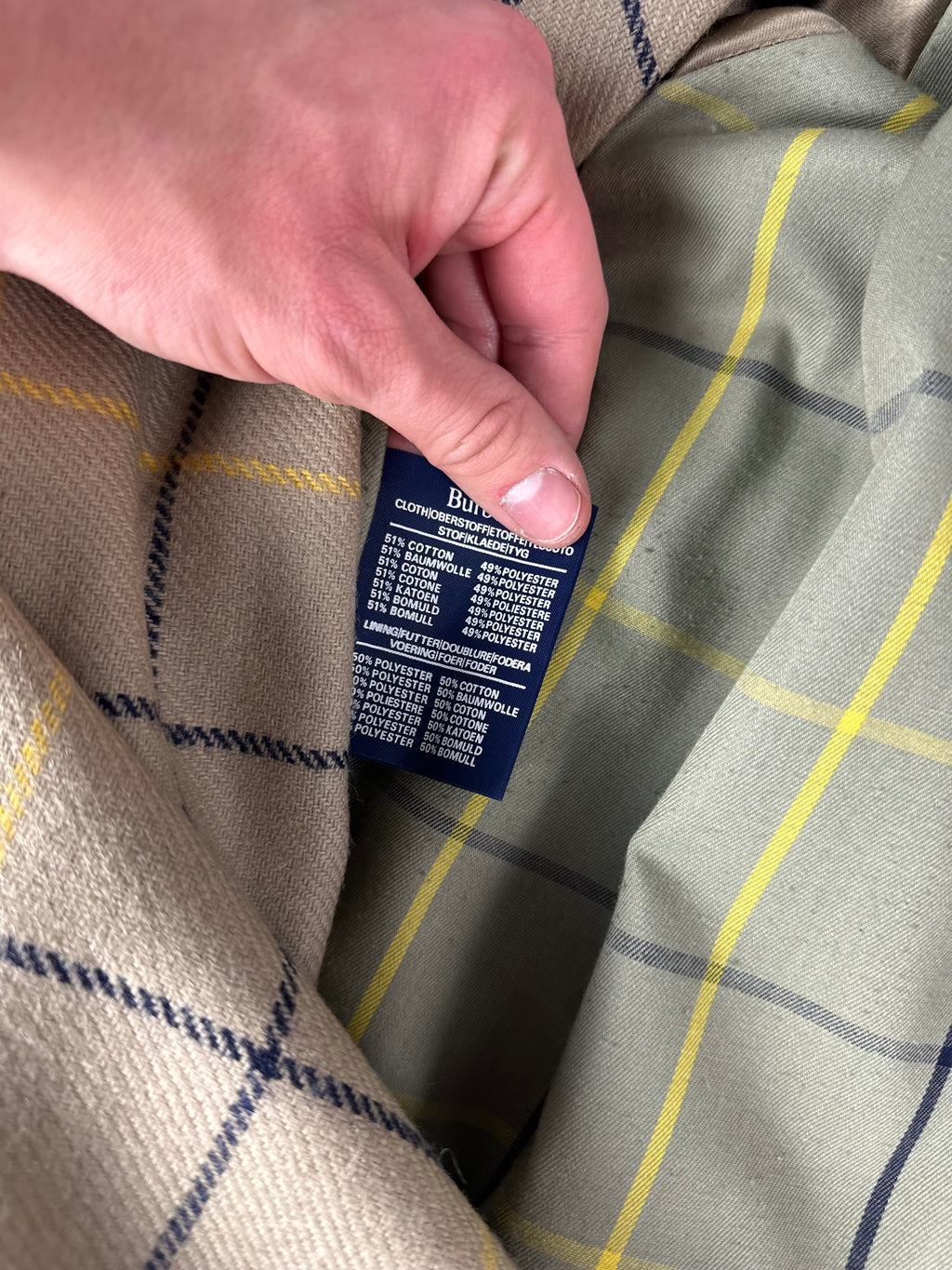 Burberrys Trenchcoat (12/M) including Inlet