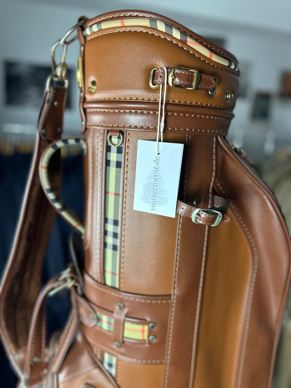 Vintage Burberry Nova Check Golf Caddy Bag