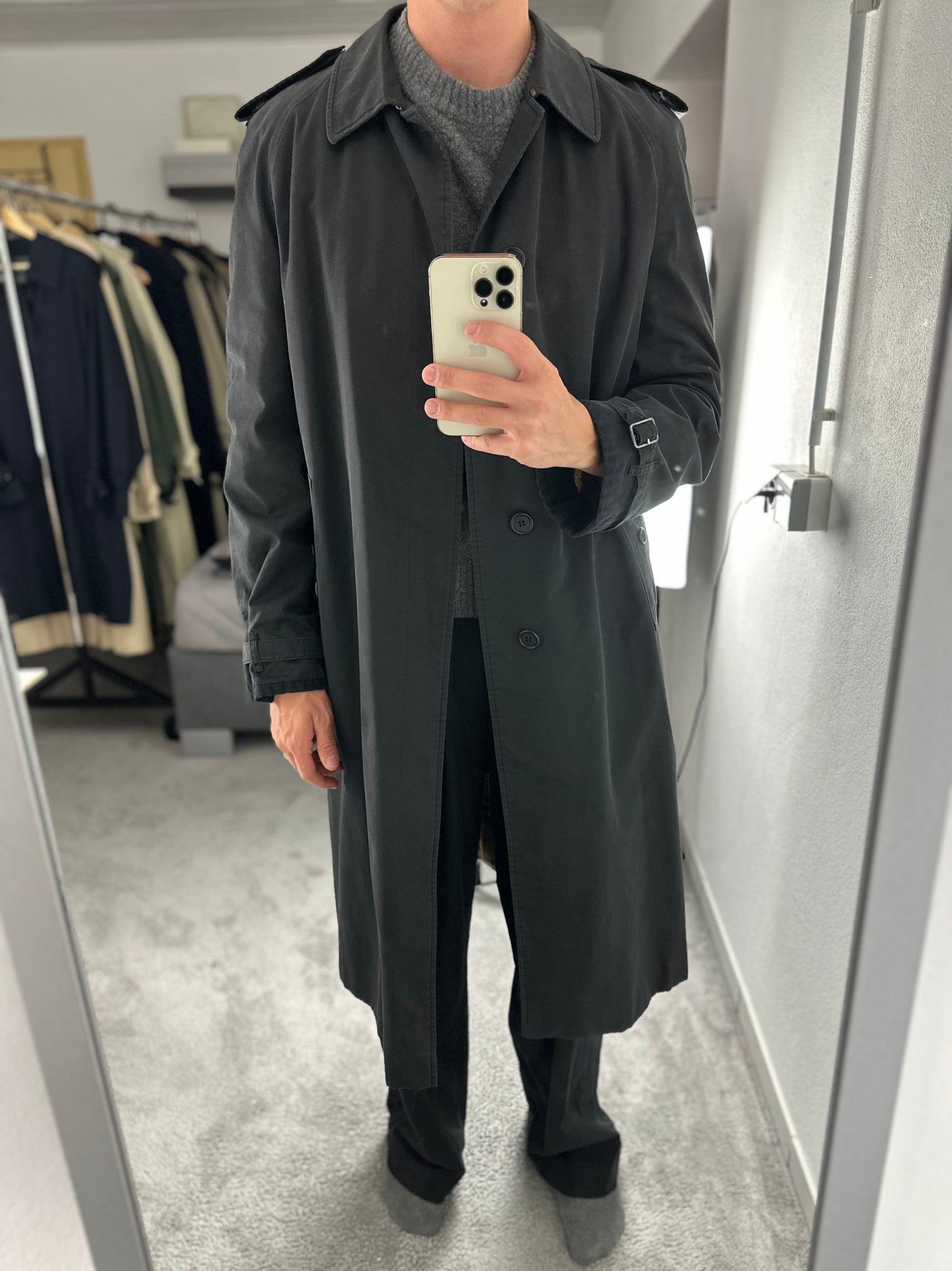 Vintage Burberry Car Coat Size 50 L With Lining