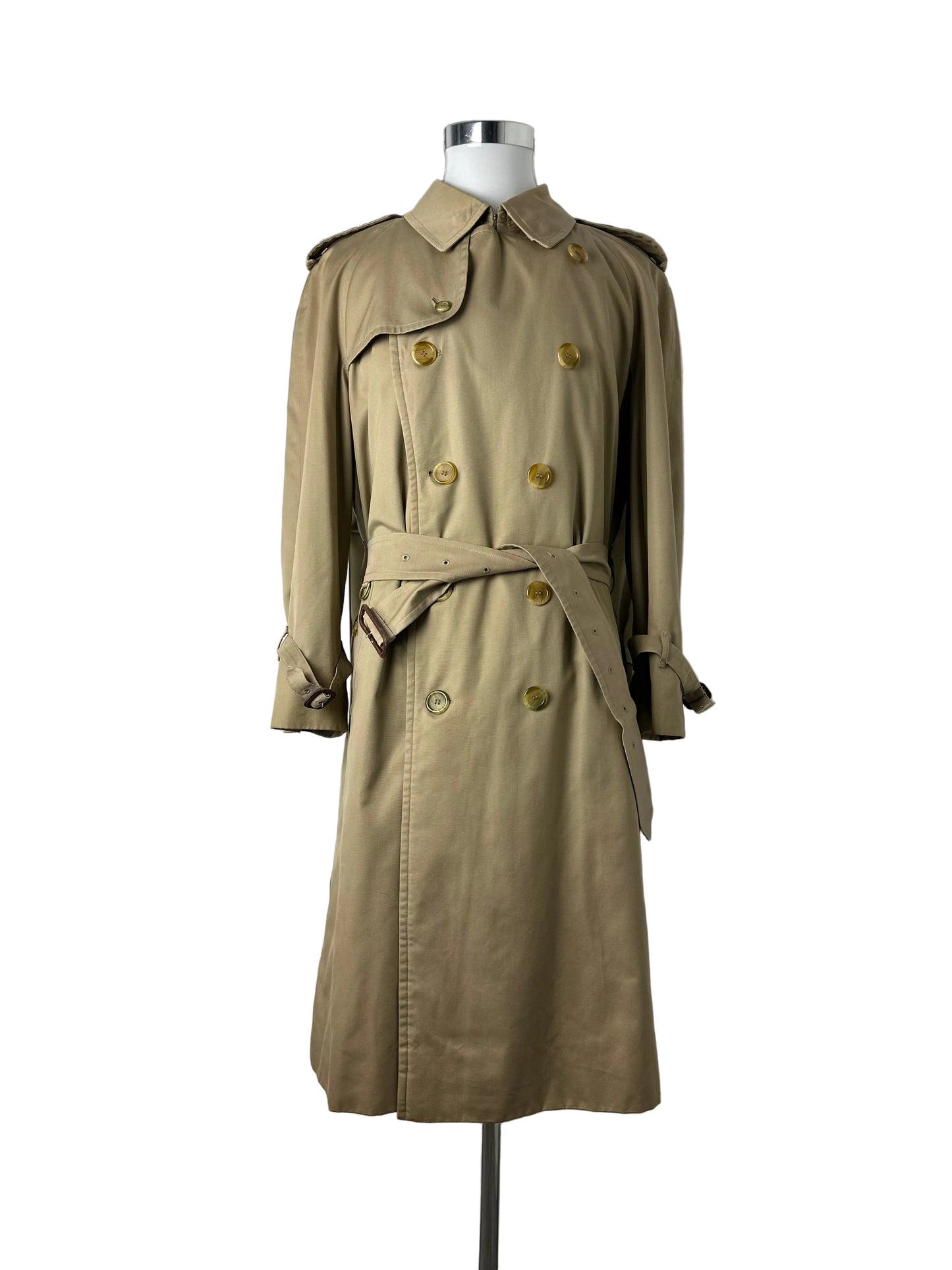 Vintage Burberry Trench Coat Beige Size 52 L With Lining