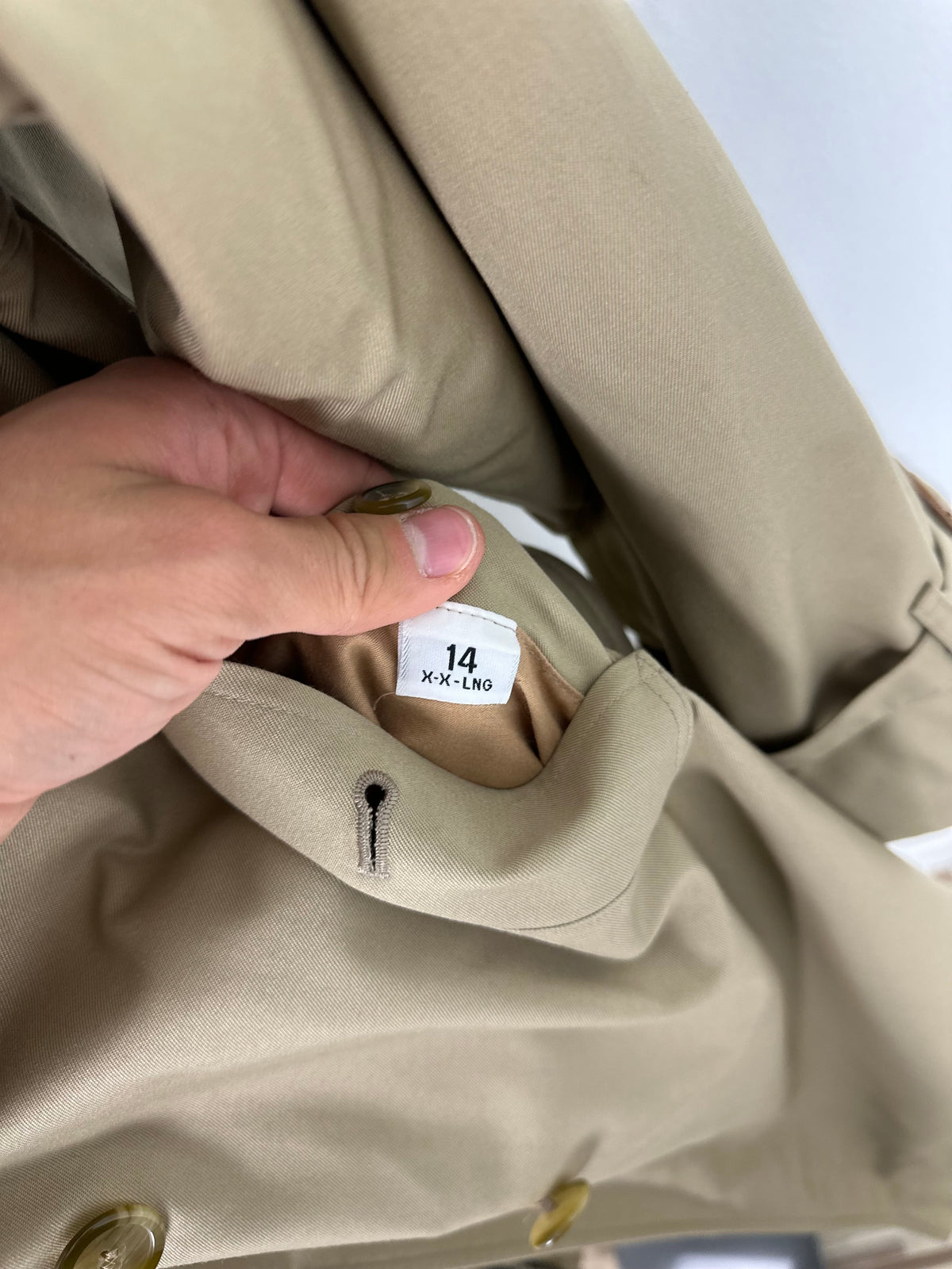 Vintage Burberry Trench Coat Beige Size 16 XL