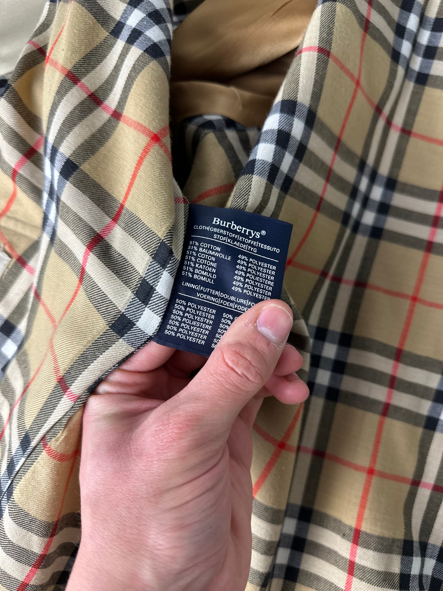Vintage Burberry Car Coat Creme Size 48 M