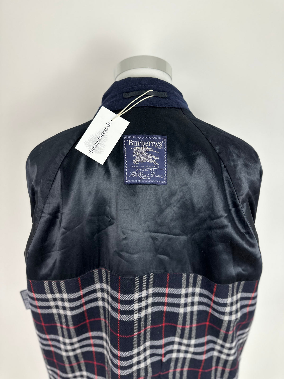 Vintage Burberry Wool Coat Navy Size 58 XXL