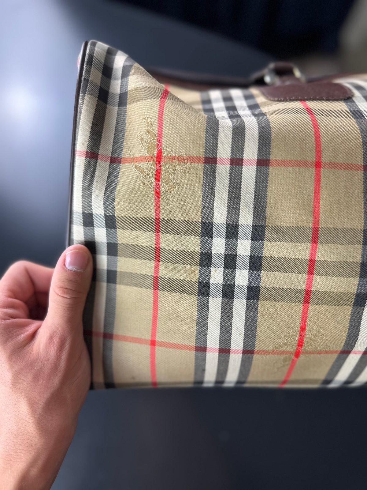 Vintage Burberry Nova Check Boston Bag