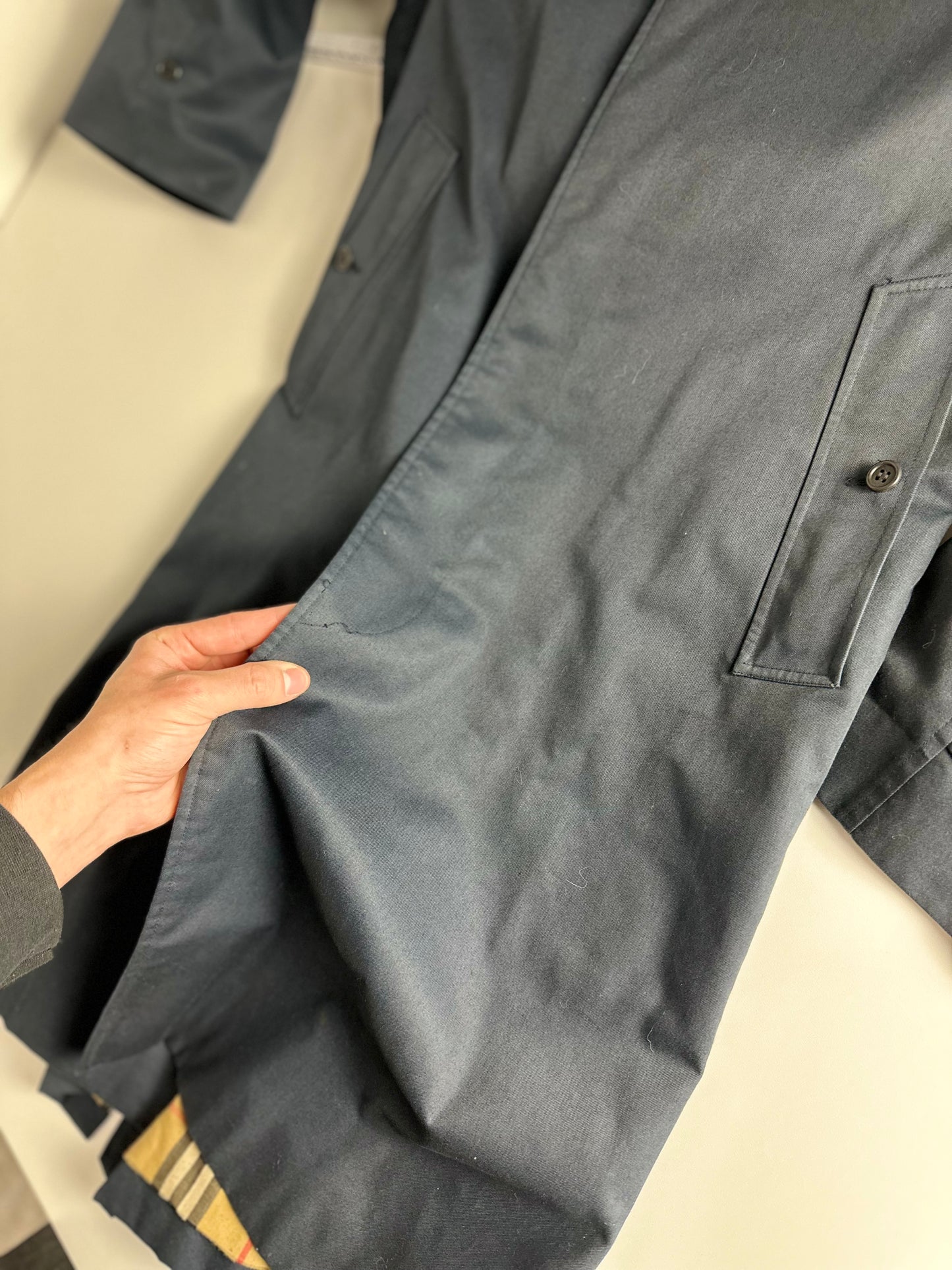 Vintage Burberry Car Coat Navy Size 48 M