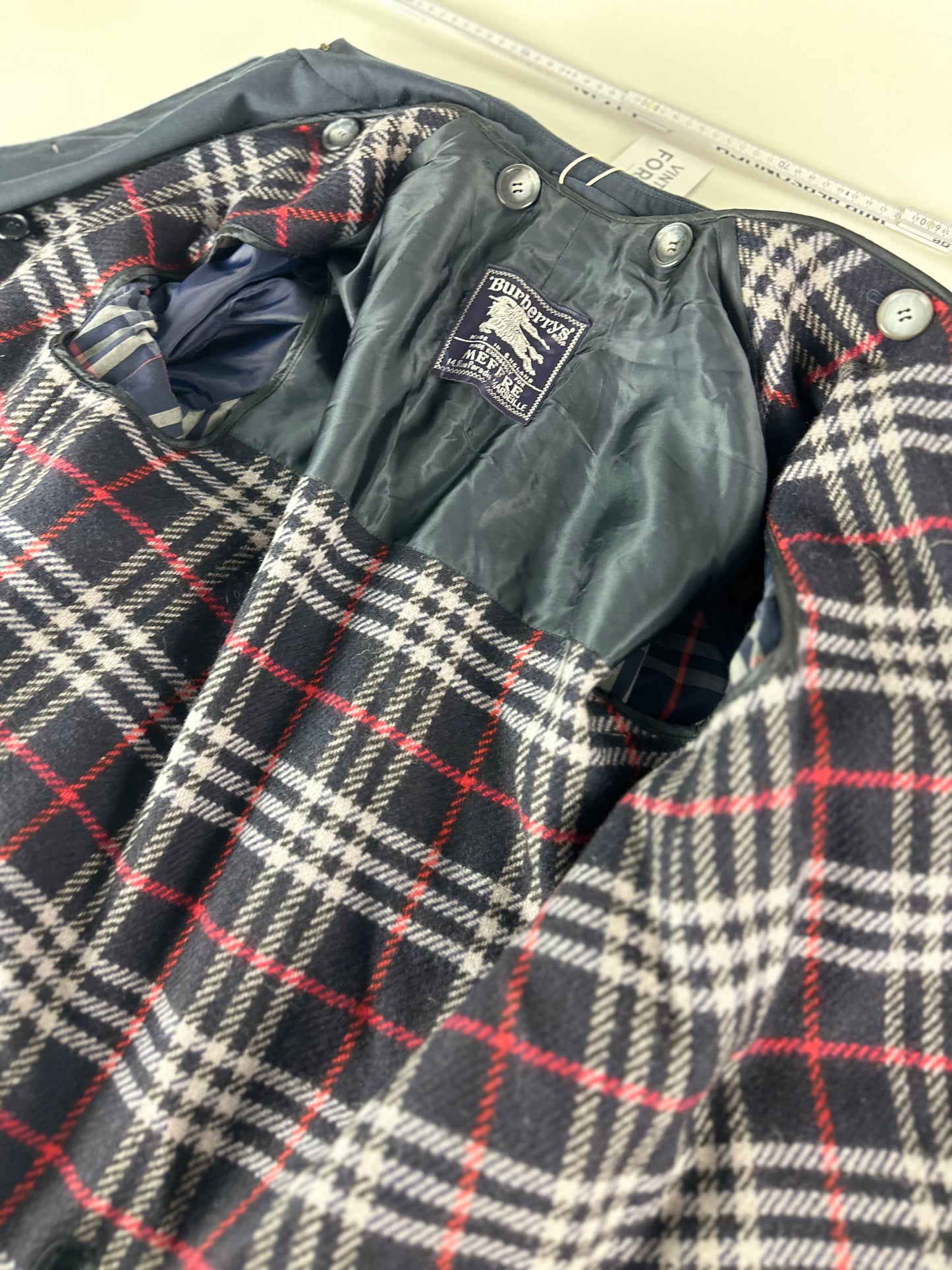 Vintage Burberry Trench Coat Navy Size 14 L With Lining