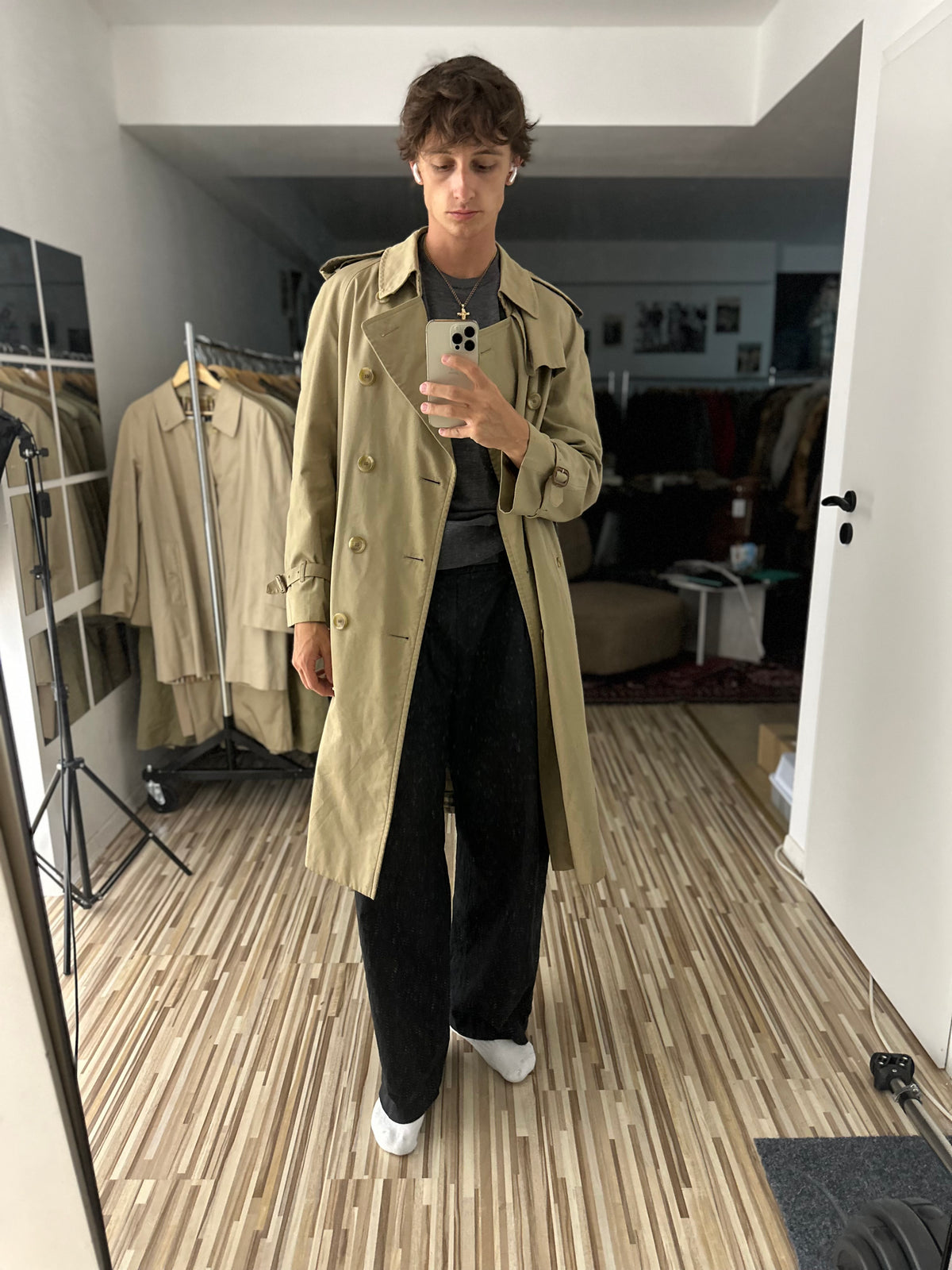 Vintage Burberry Trench Coat Beige Size 50 L