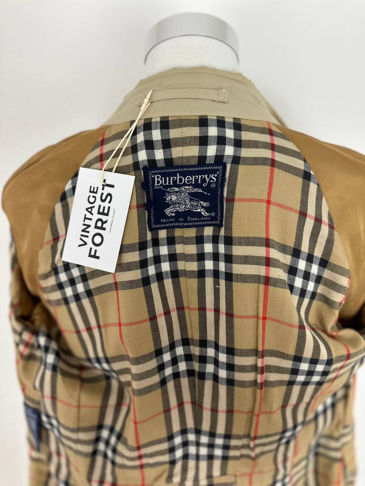 Vintage Burberry Trench Coat Creme Size 8 XS