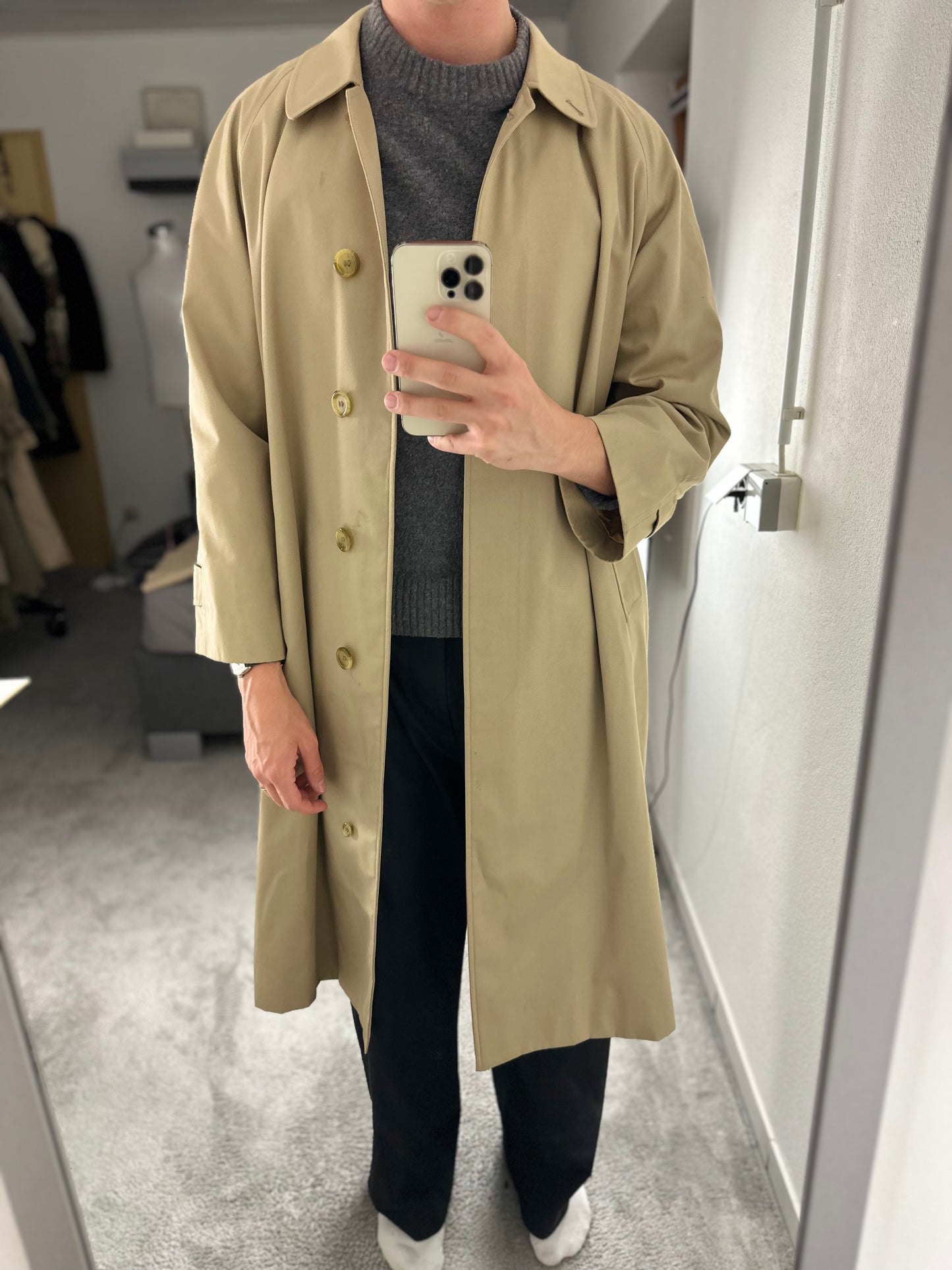 Vintage Burberry Car Coat Size 16 XL