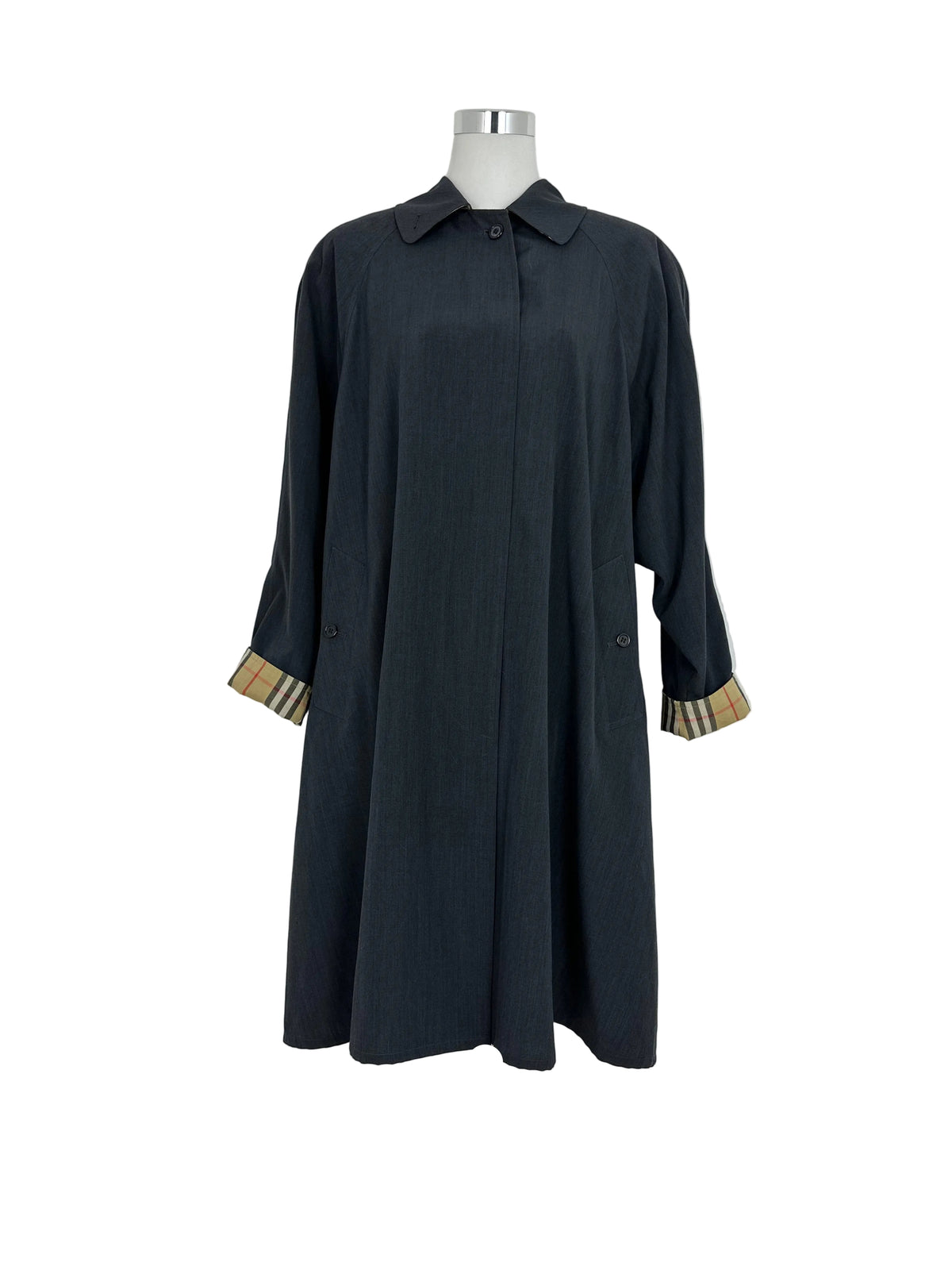 Vintage Burberry Car Coat Black Size 14 L