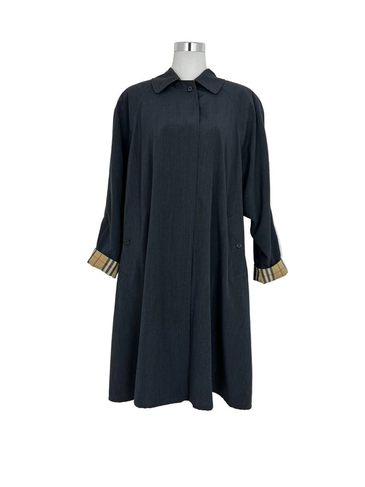 Vintage Burberry Car Coat Black Size 14 L