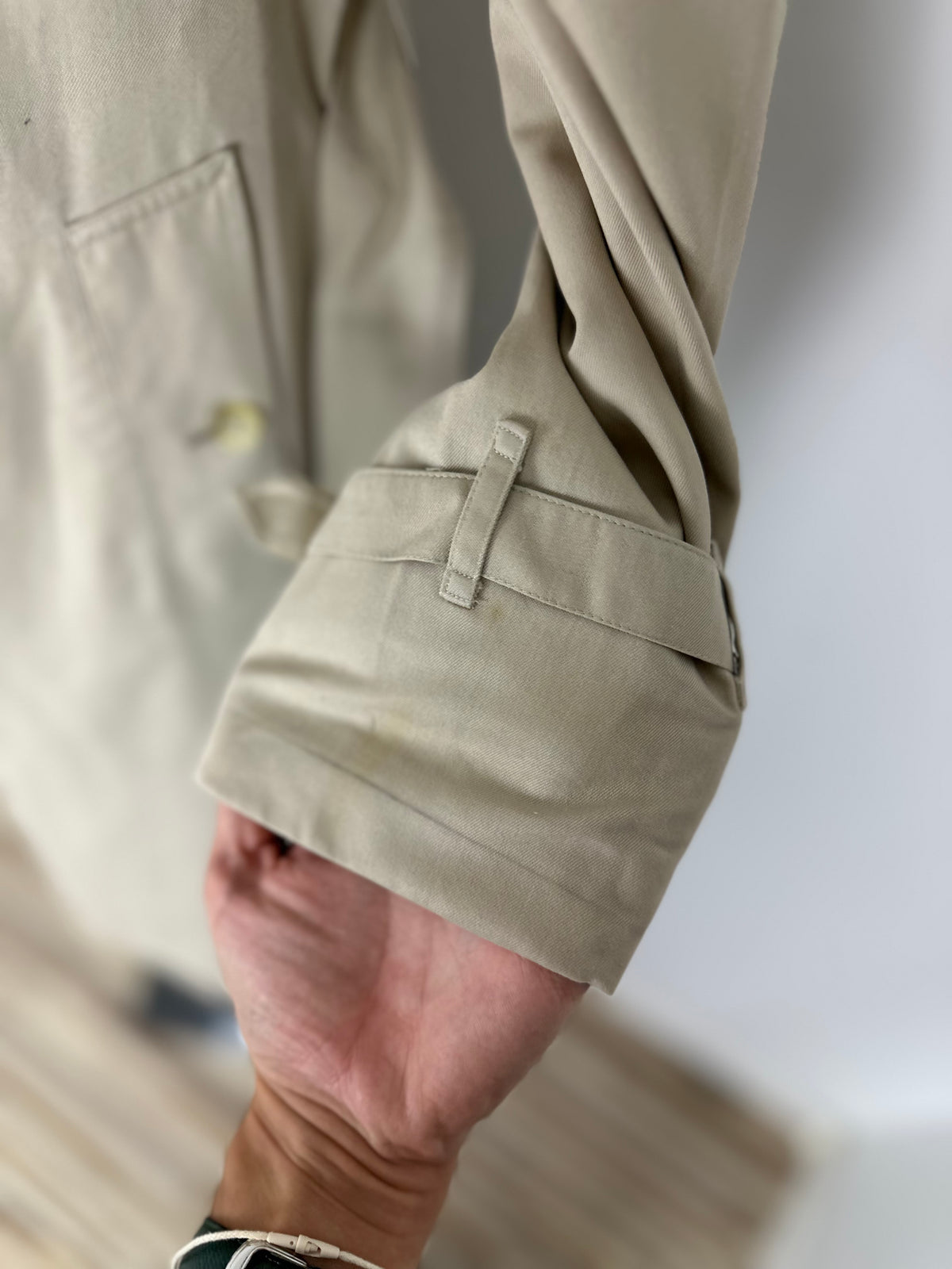 Vintage Burberry Trench Coat Creme Size 8 XS