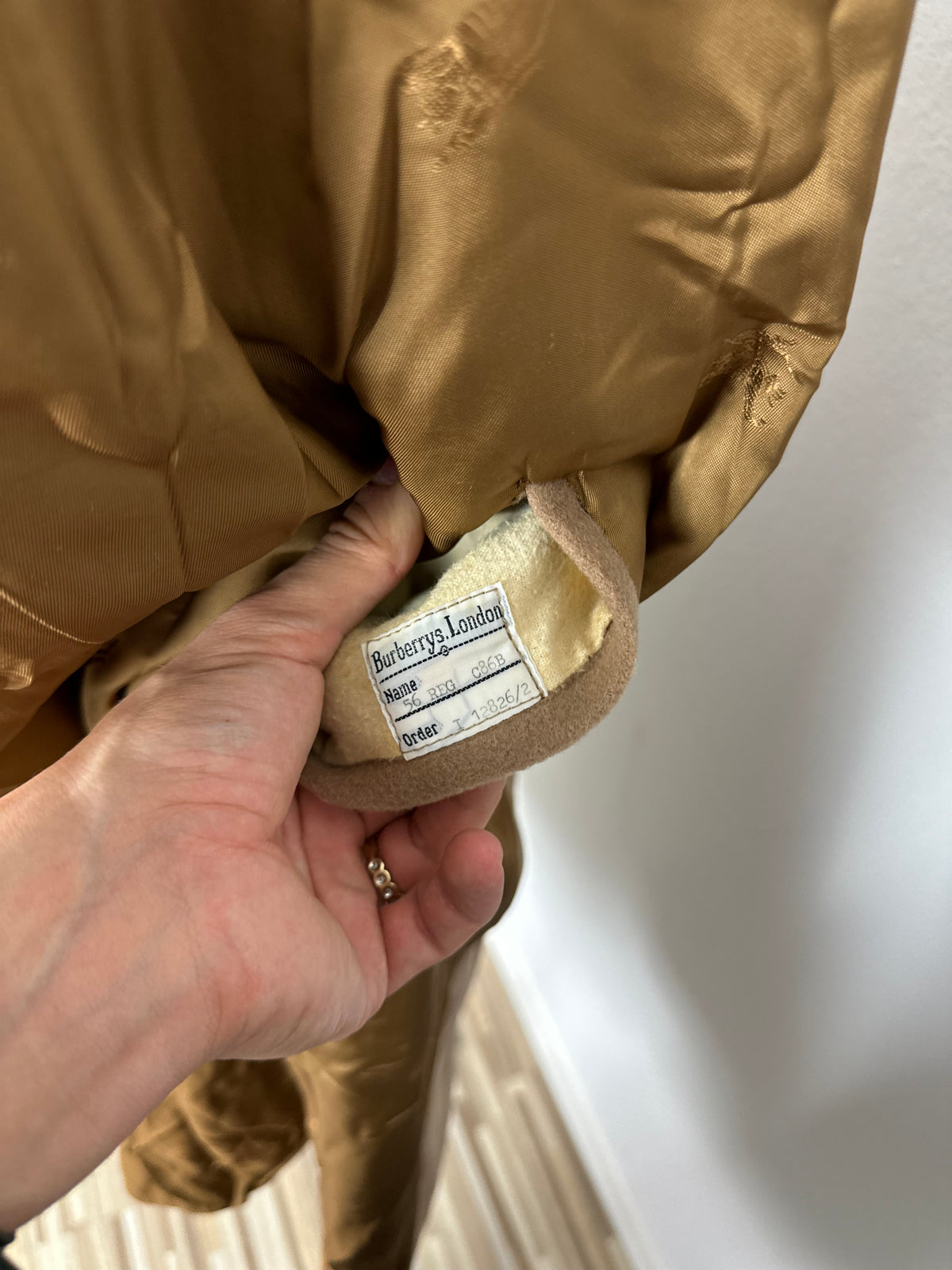 Vintage Burberry Wool Coat Beige Size 56 XL
